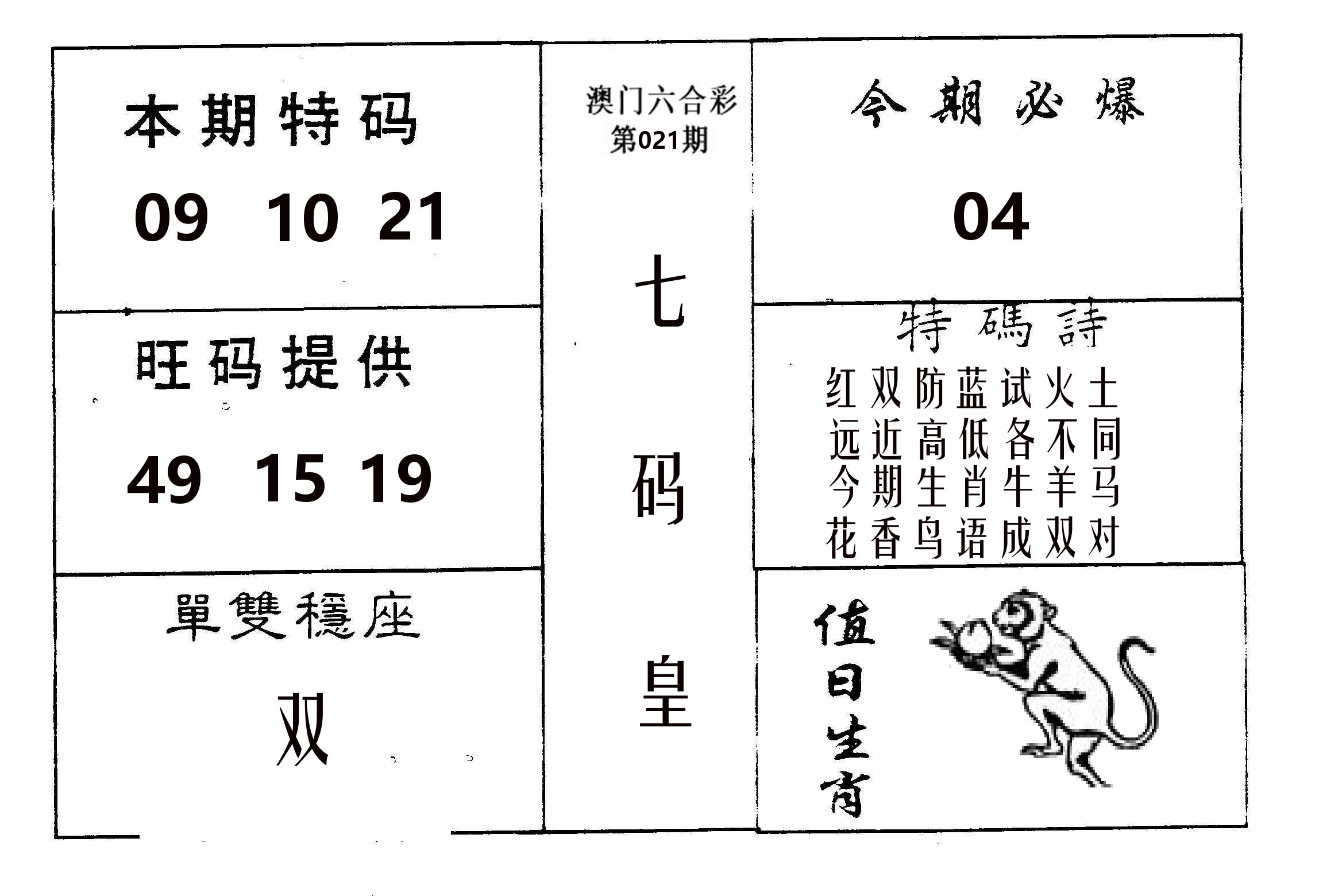 七码皇 第21期