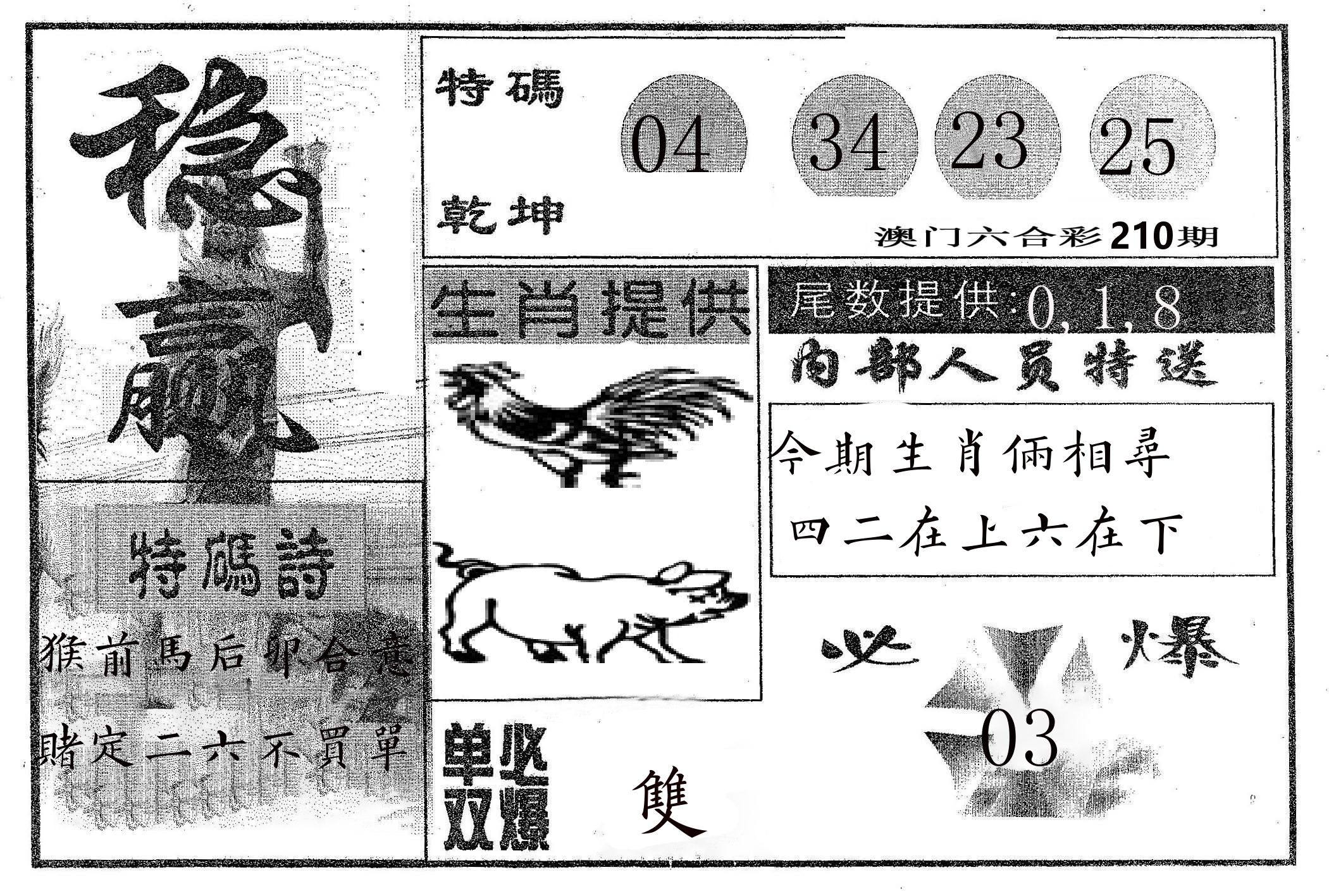稳赢 第210期