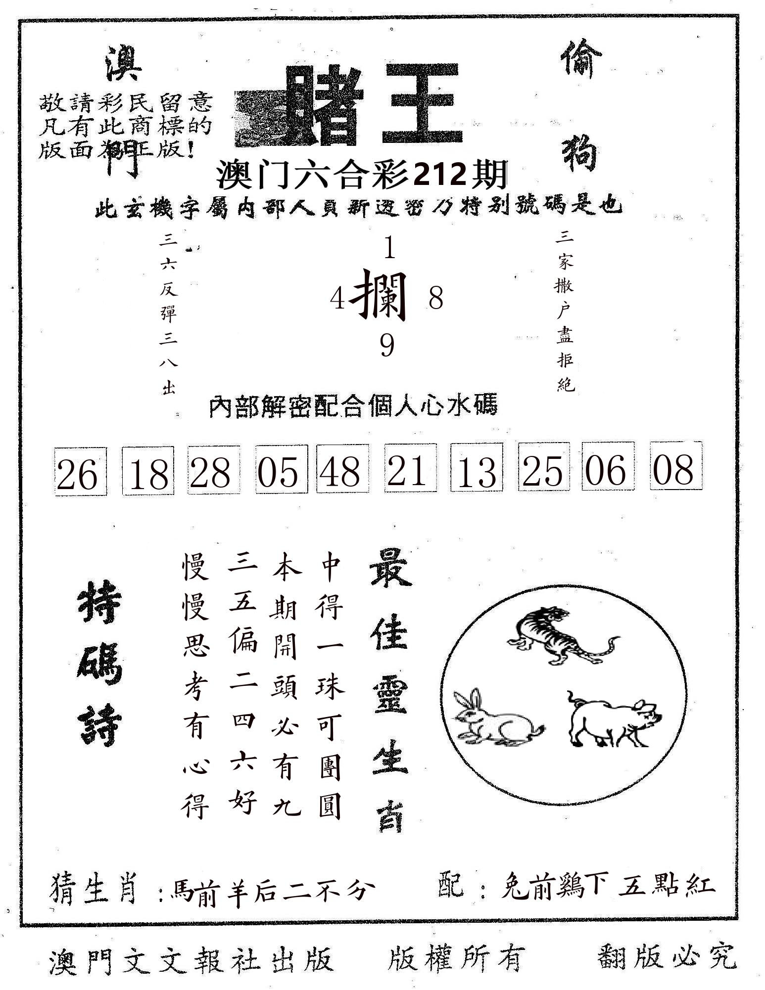 赌王 第212期