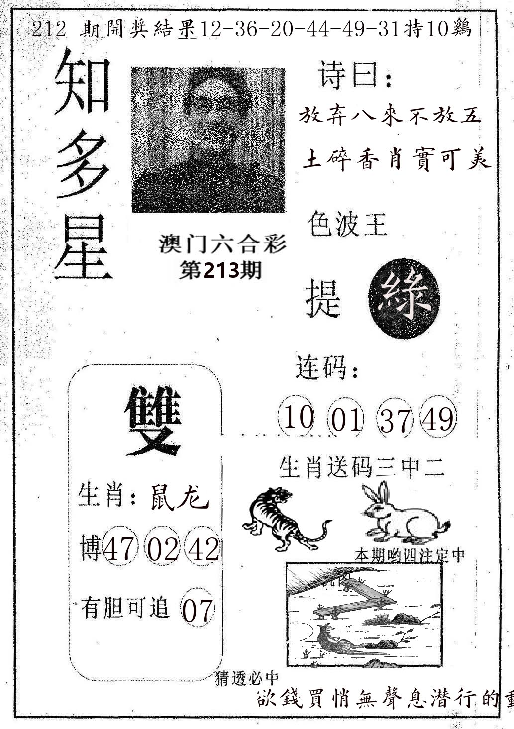 知多星 第213期