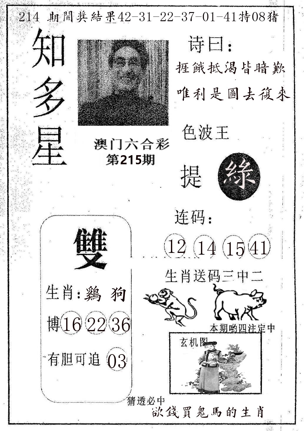 知多星 第215期