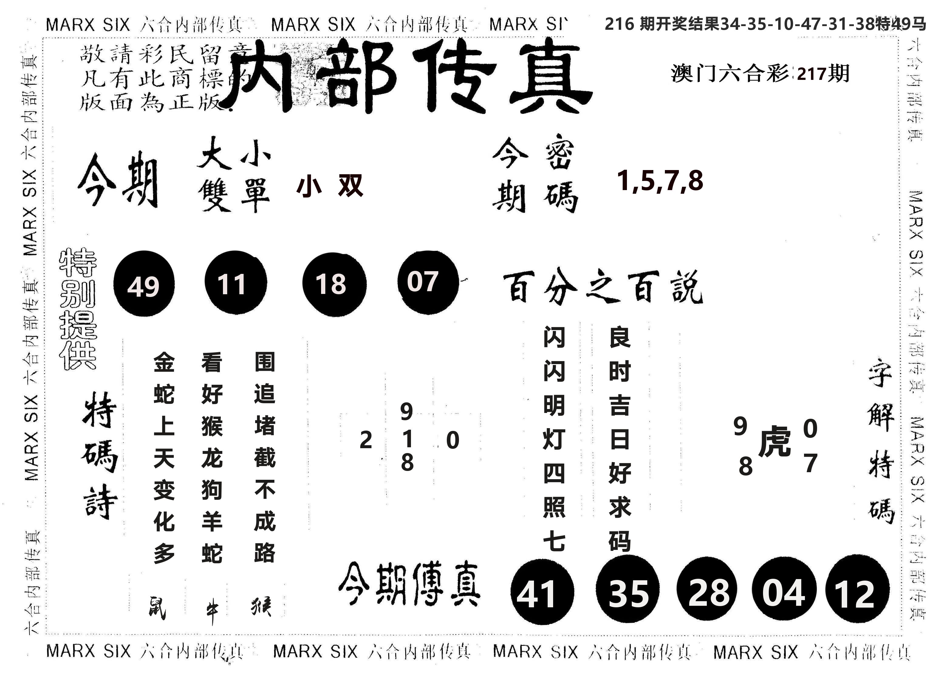 另版内部传真 第217期