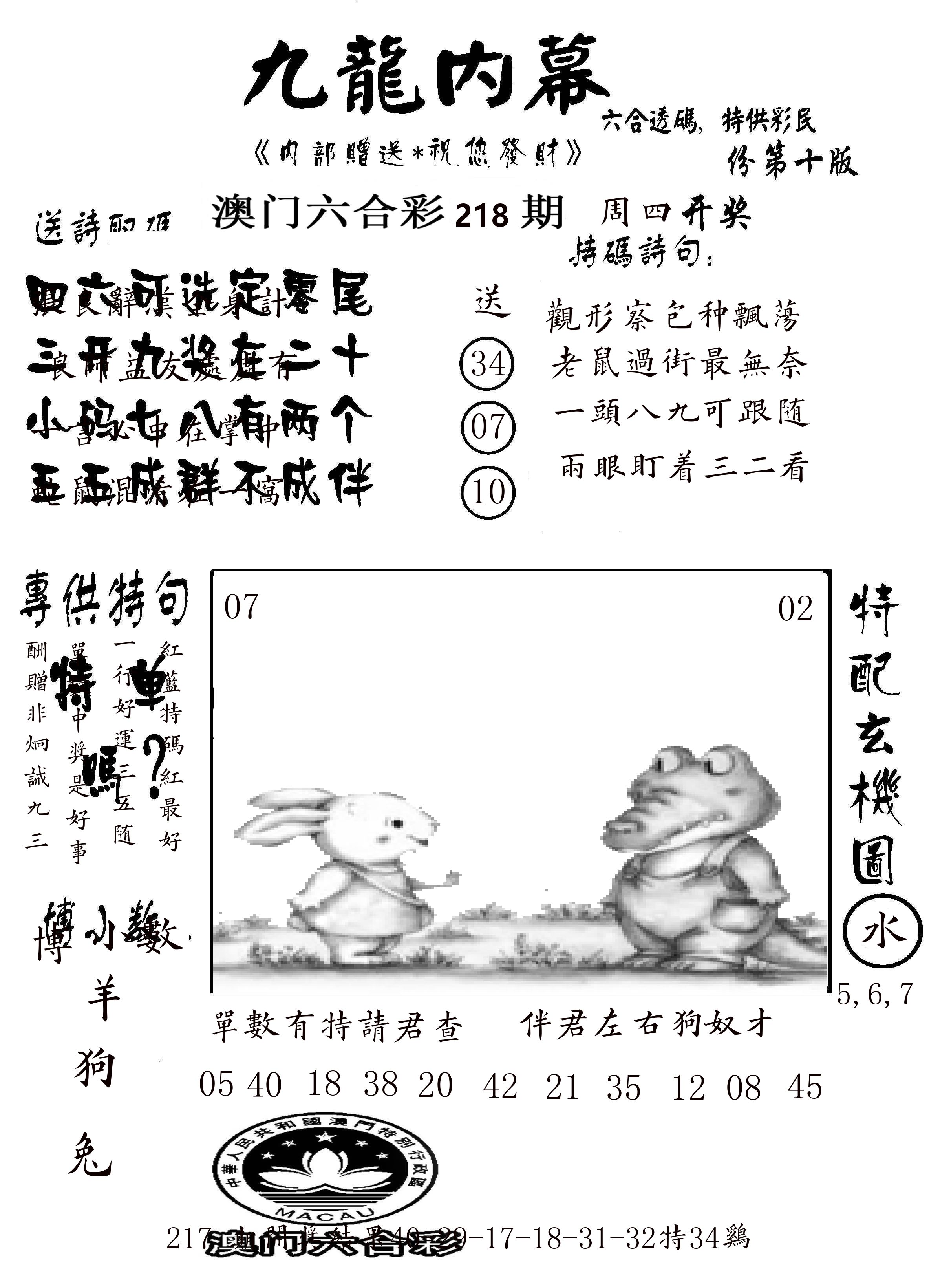澳门传真2 第218期