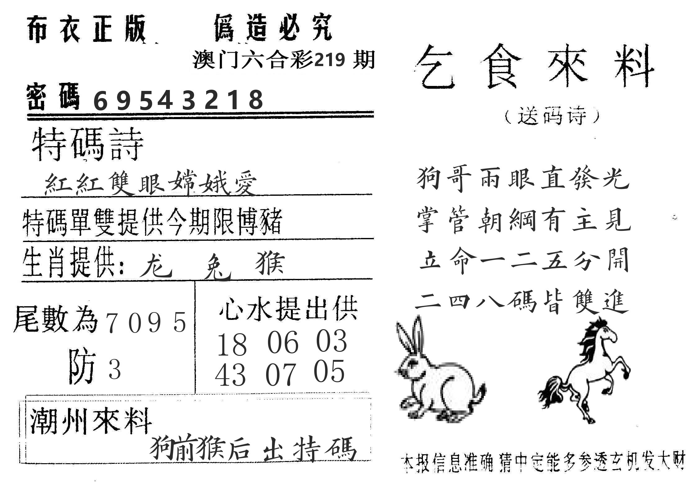 千禧码王 第219期