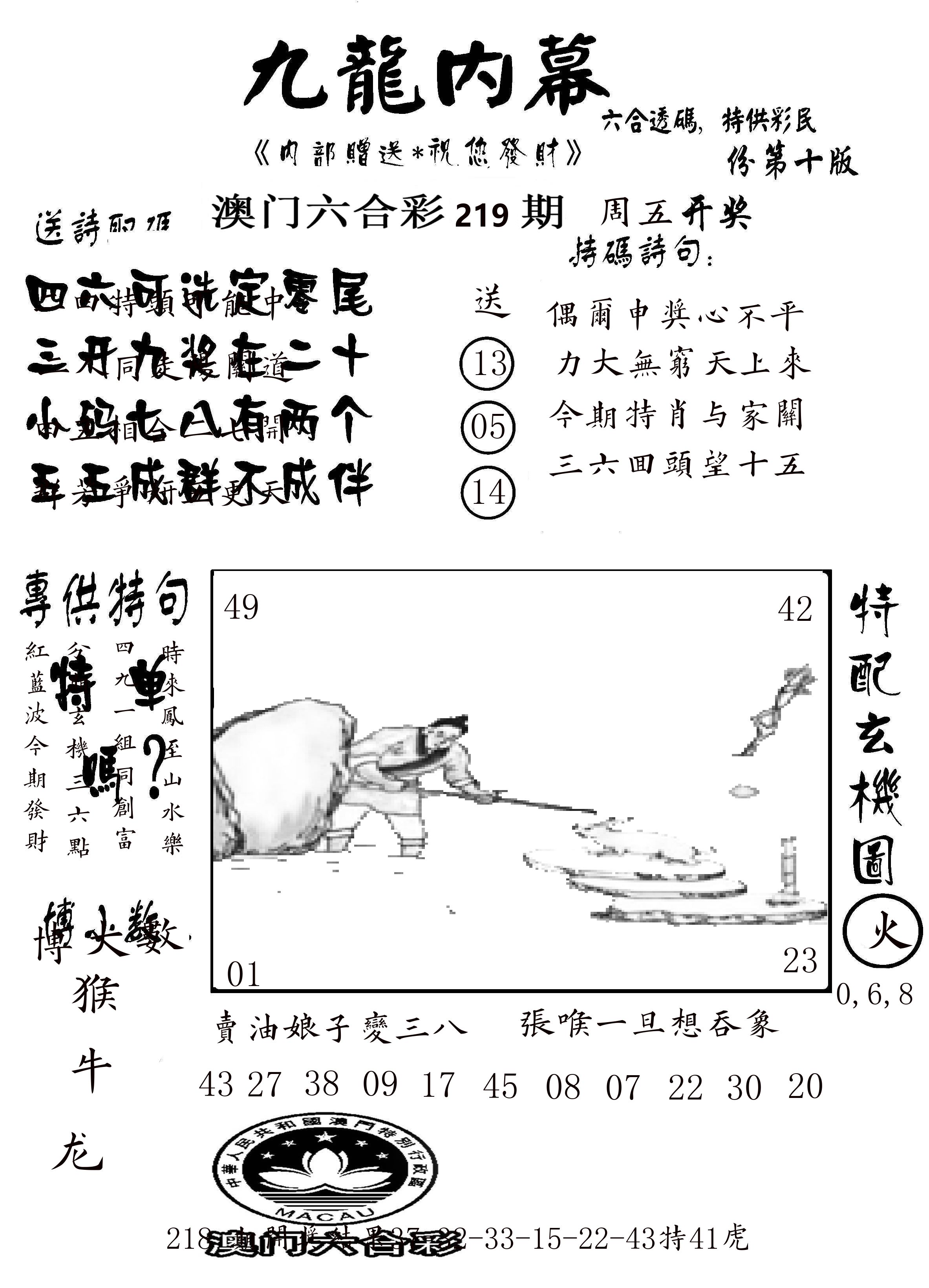 澳门传真2 第219期