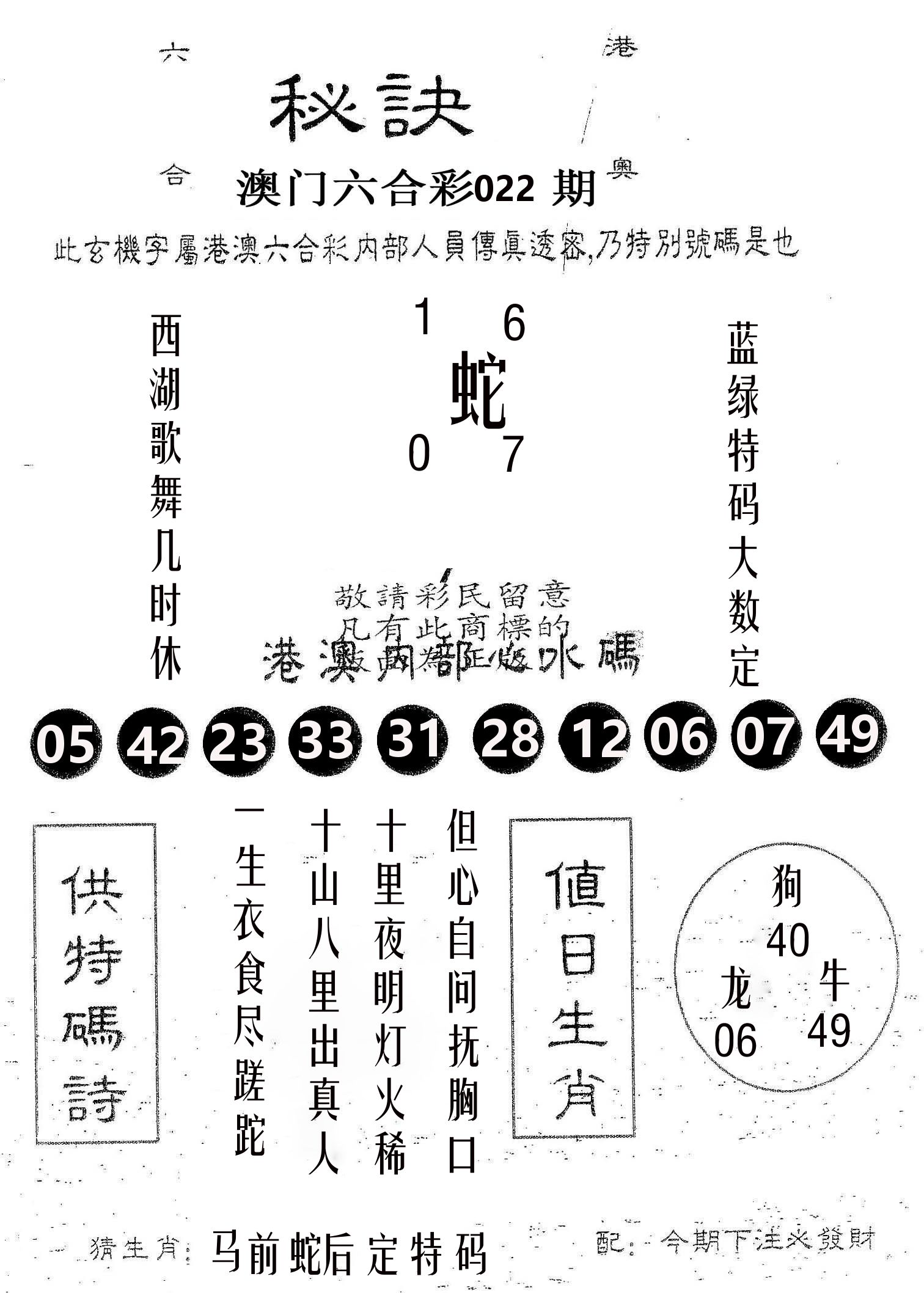 秘决 第22期