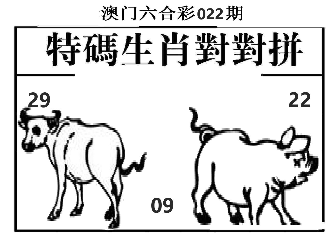 特码生肖对对拼 第22期