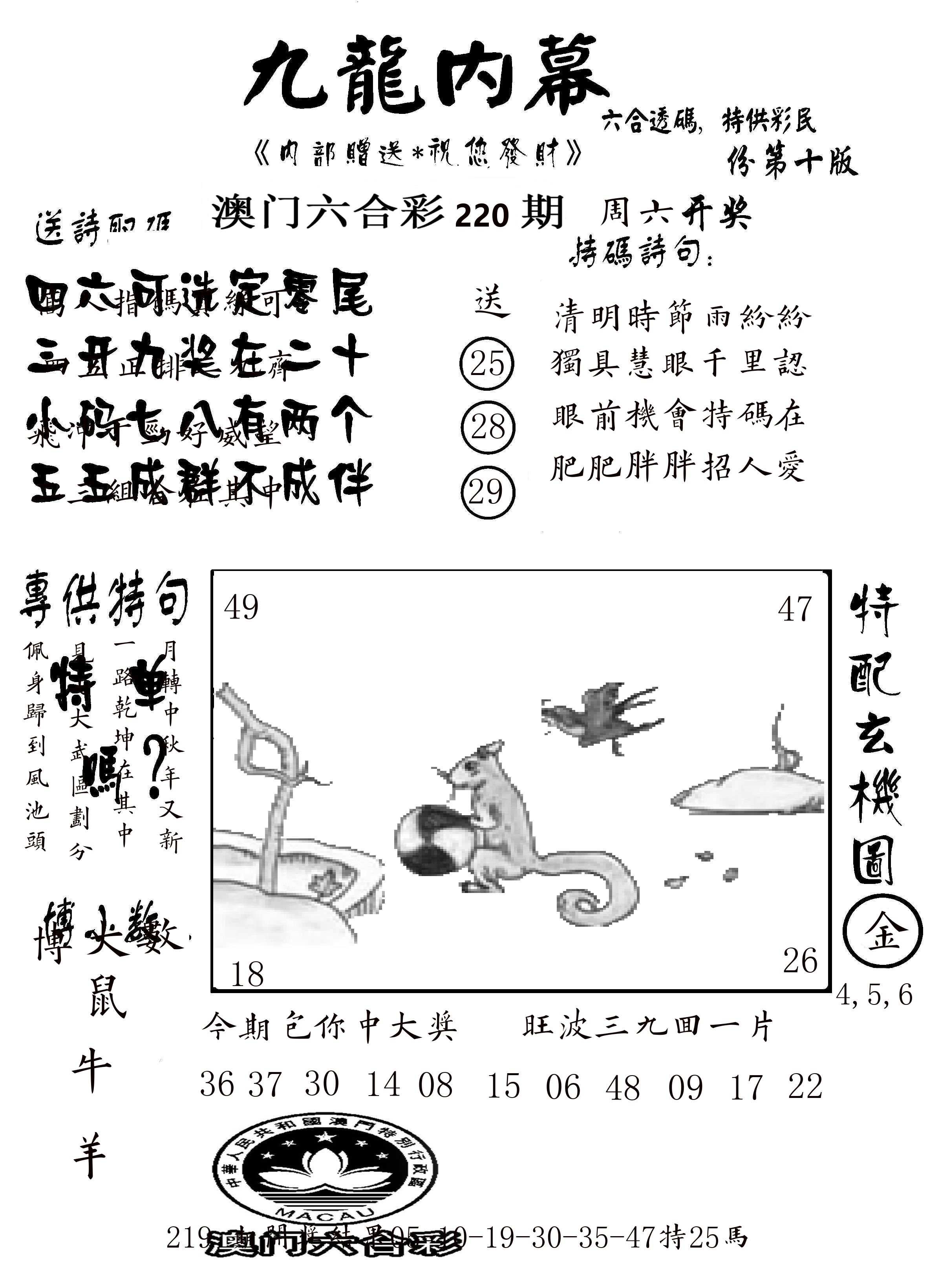 澳门传真2 第220期