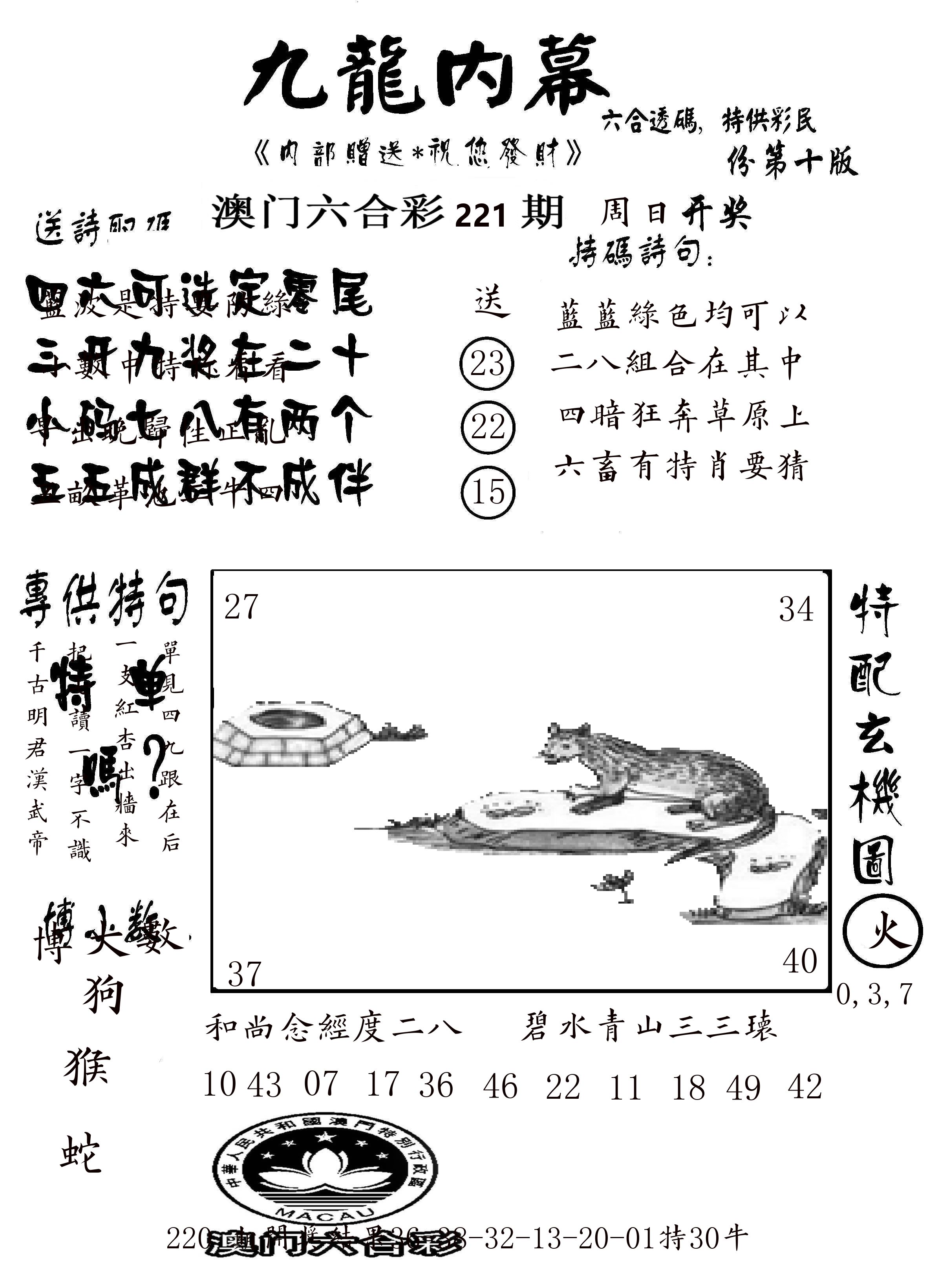 澳门传真2 第221期