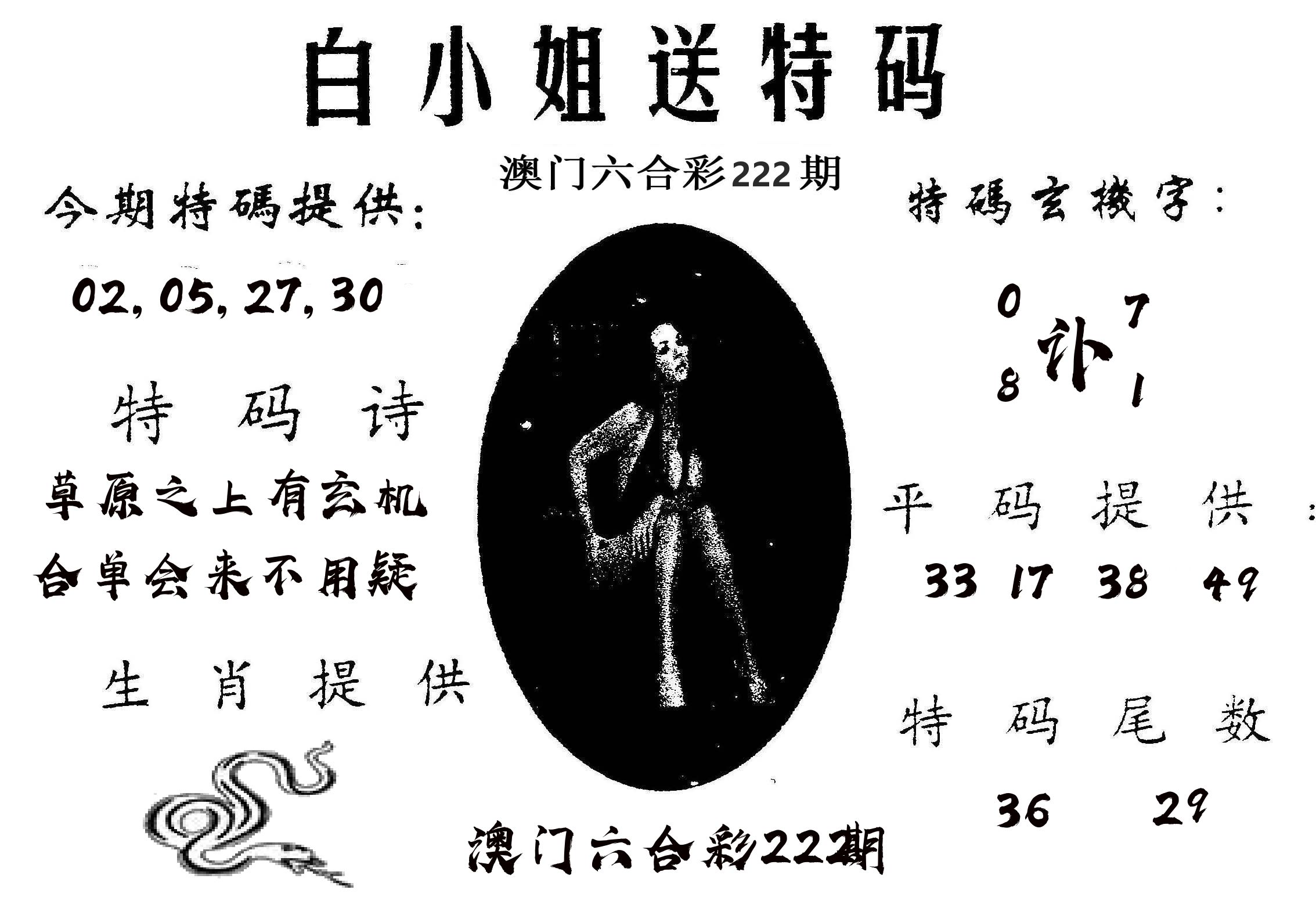 白姐送特 第222期