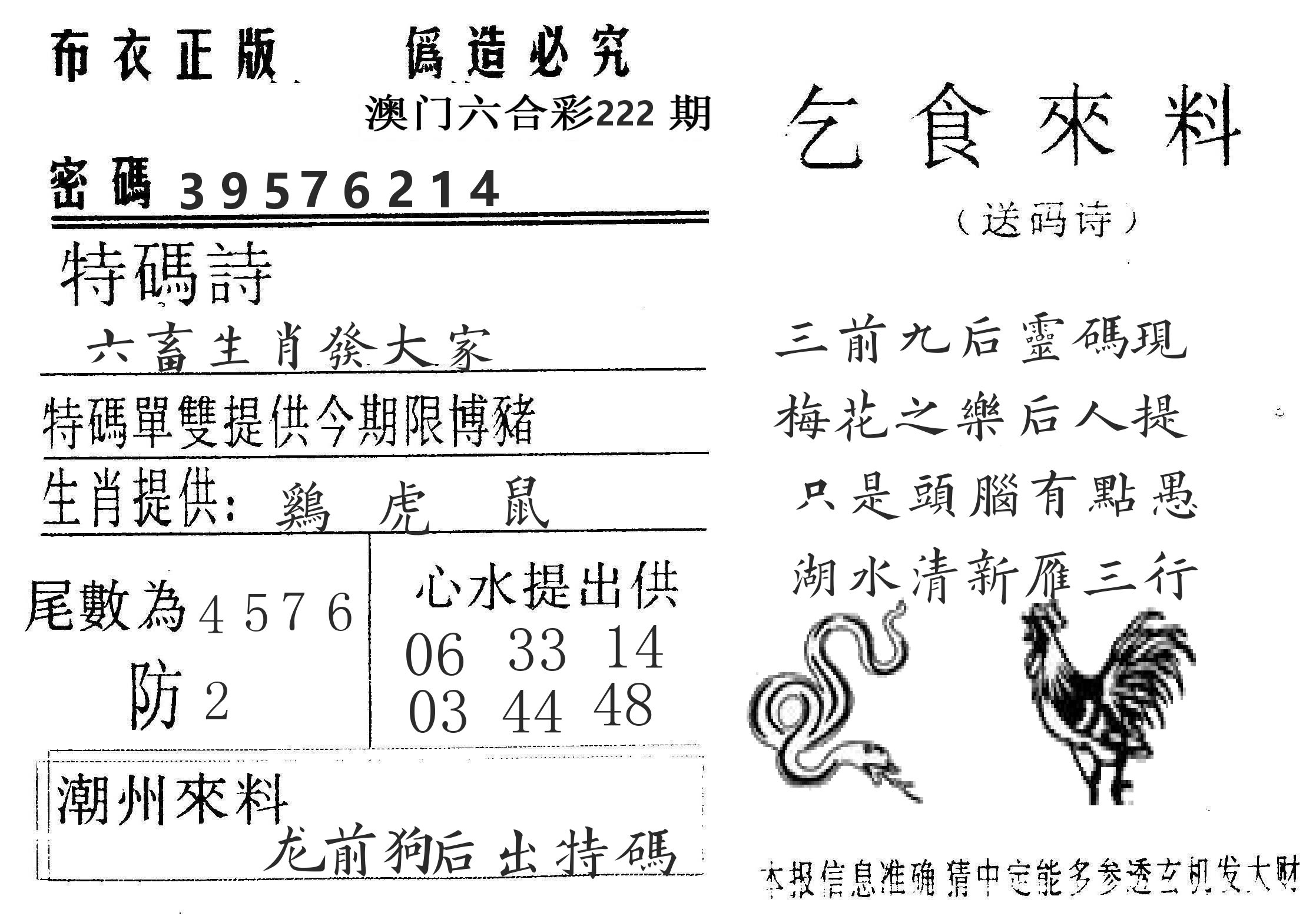 千禧码王 第222期