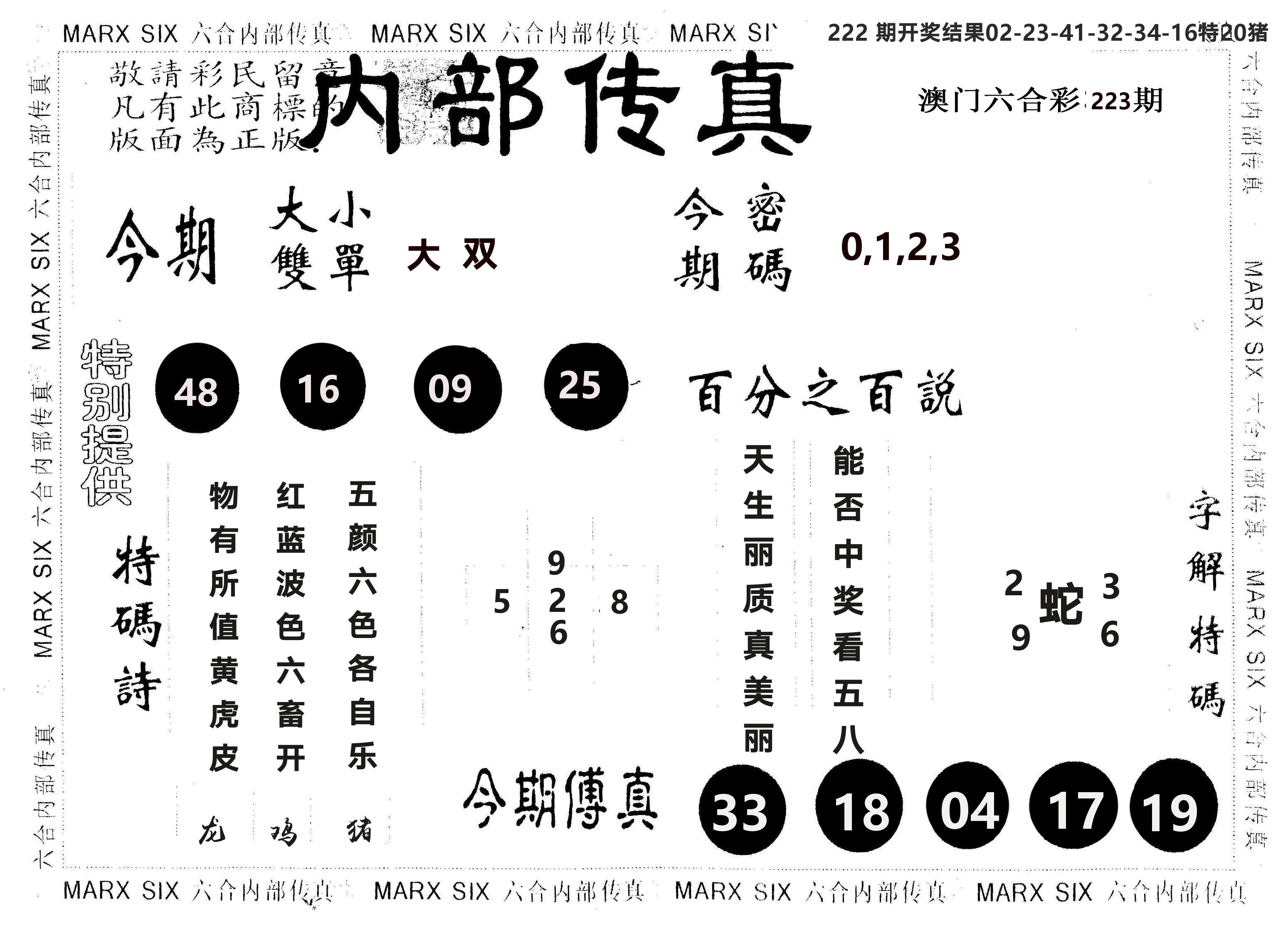 另版内部传真 第223期