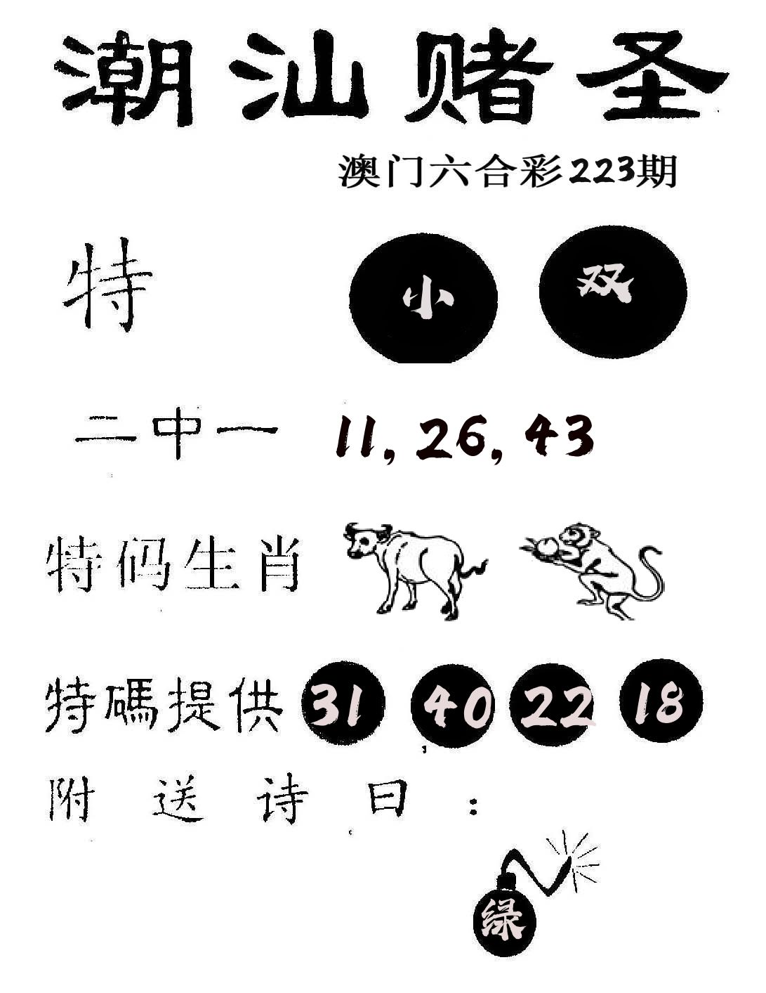 潮汕赌圣 第223期