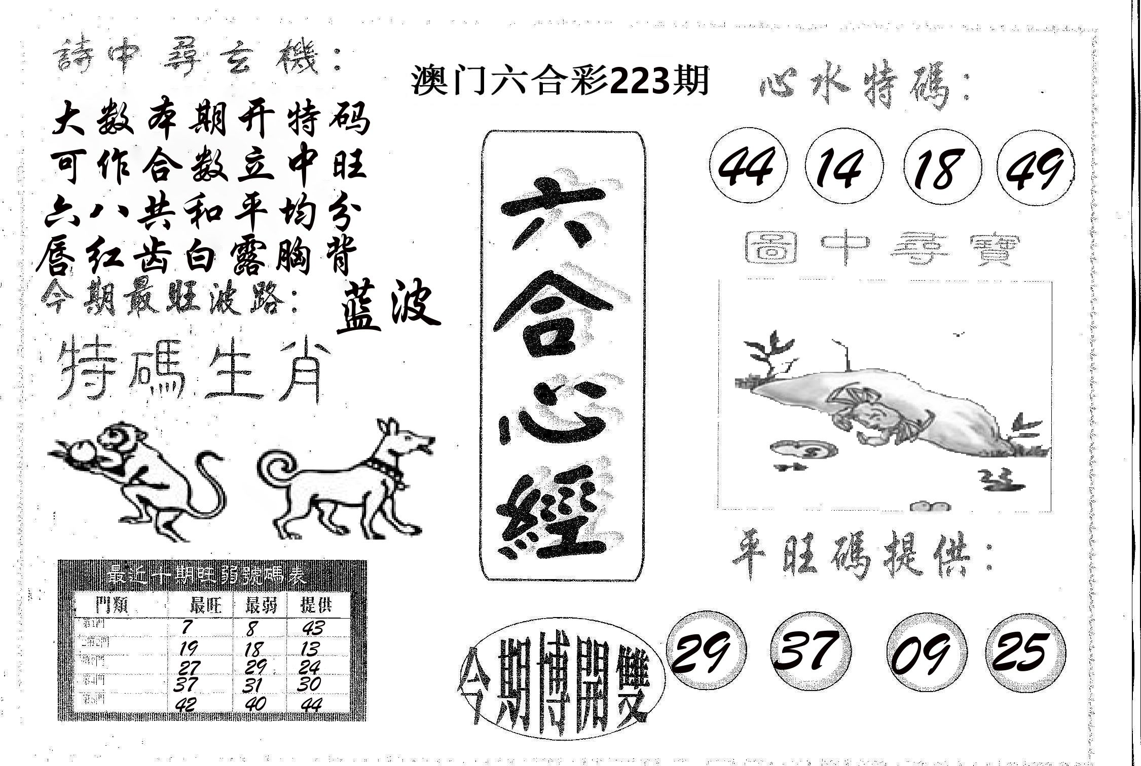 六合心经 第223期