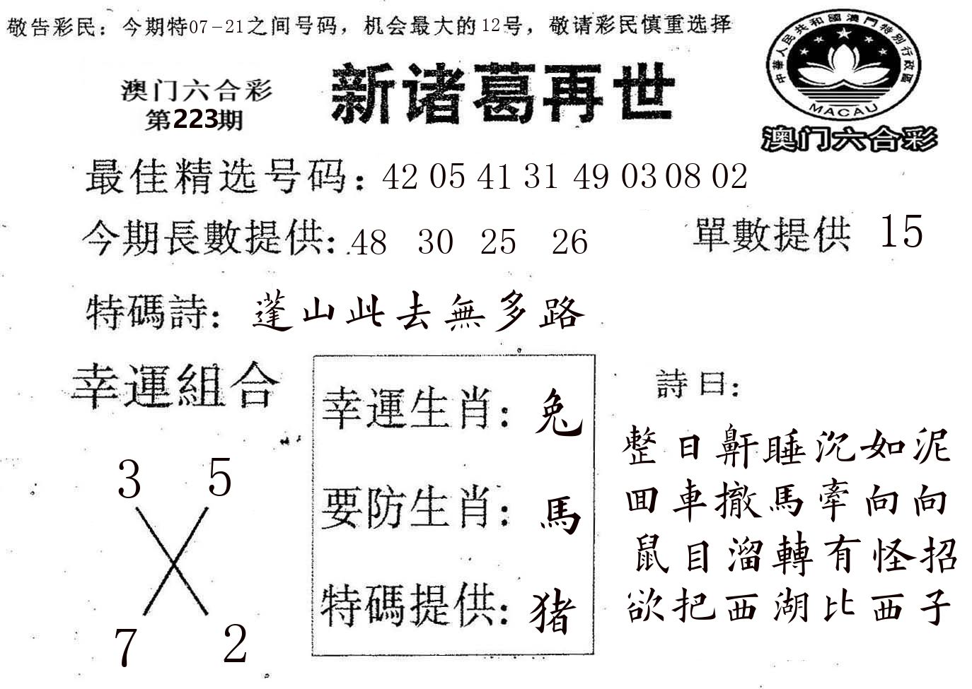 新诸葛 第223期