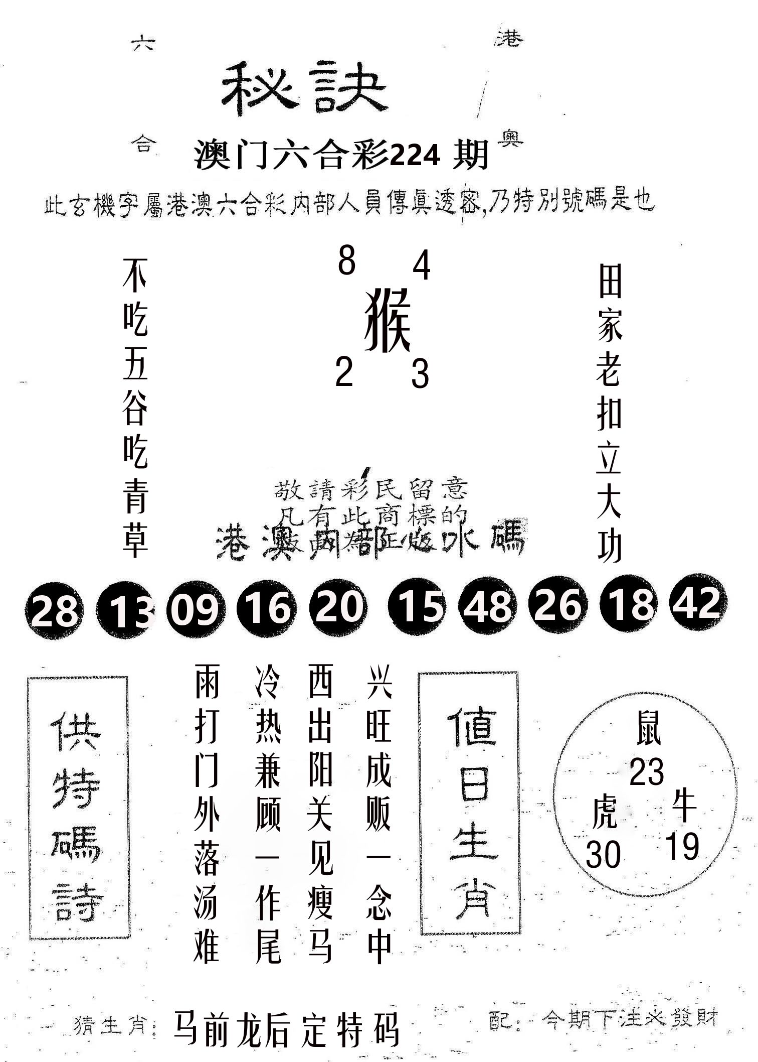 秘决 第224期