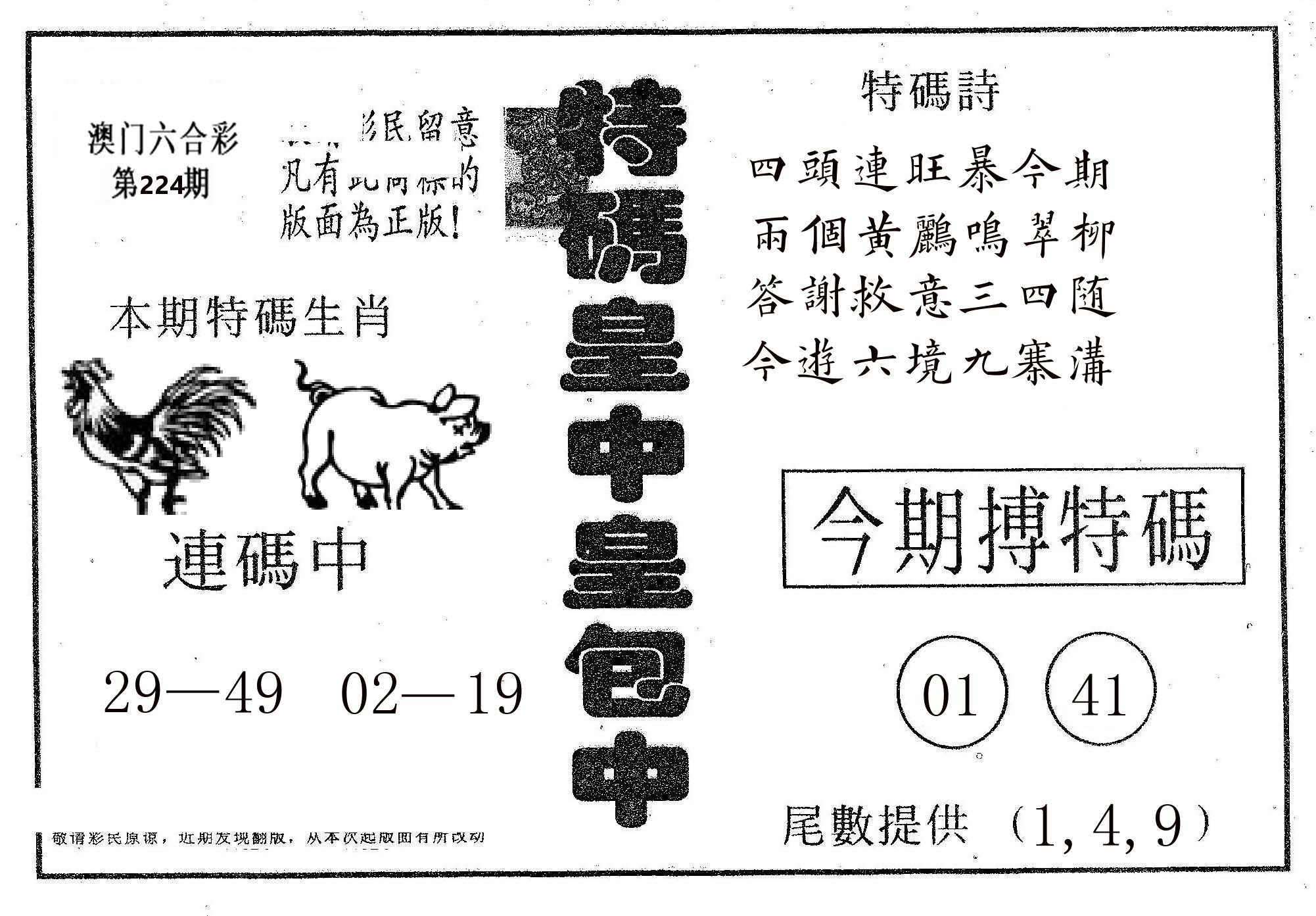 皇中皇A 第224期