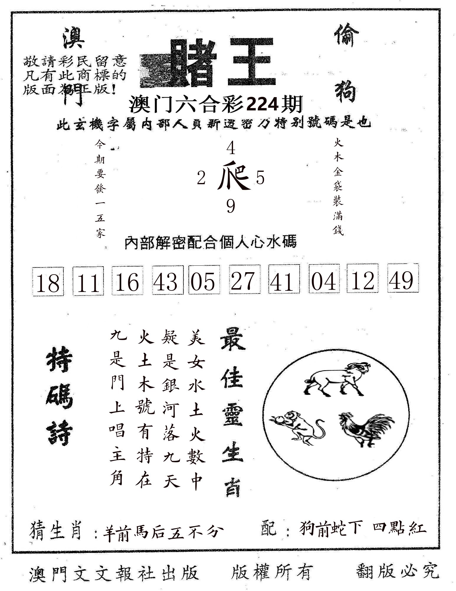 赌王 第224期
