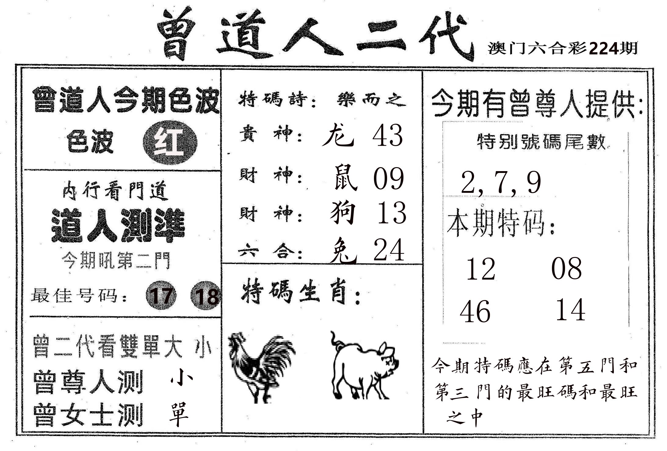 曾二代 第224期