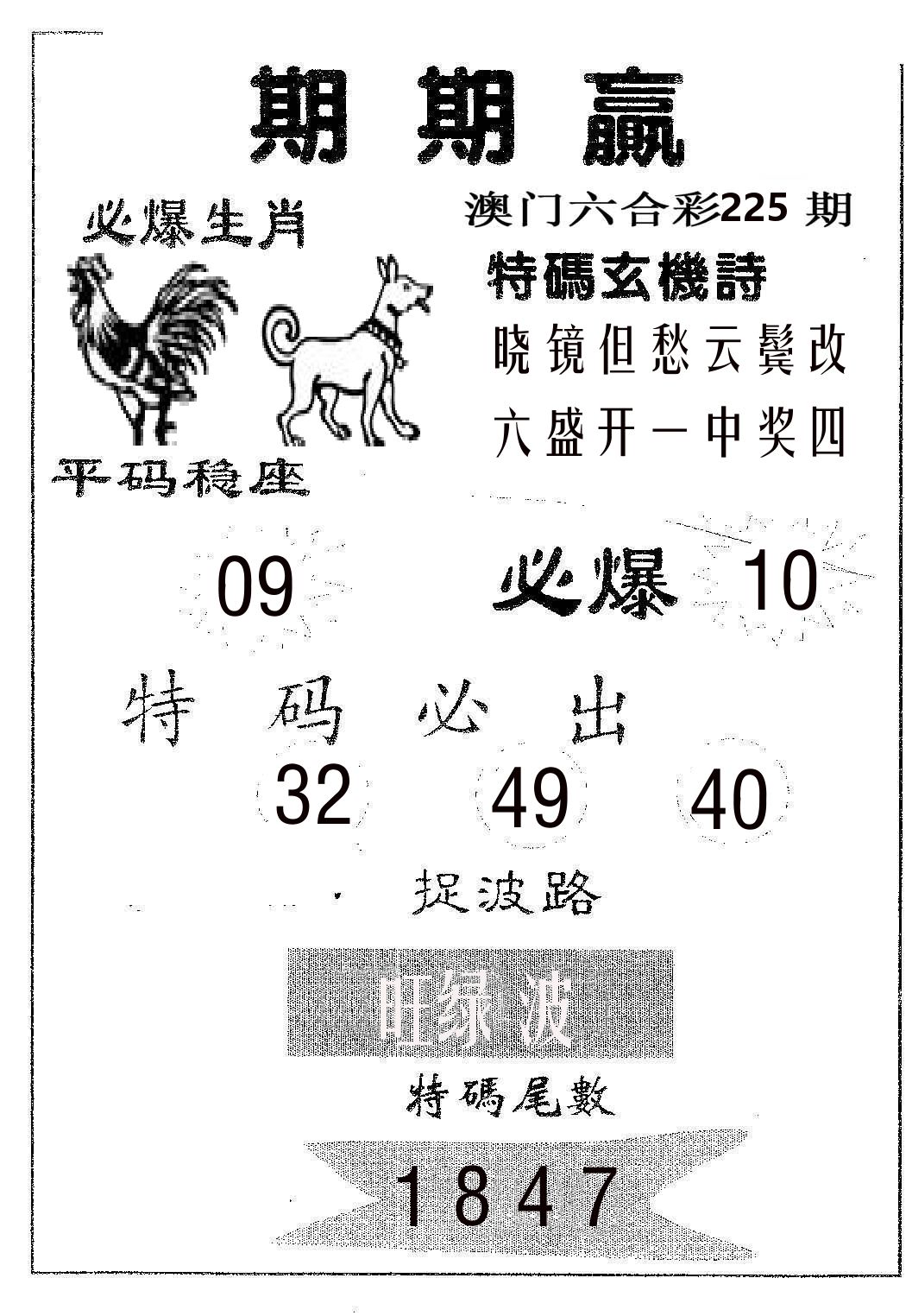 期期赢 第225期