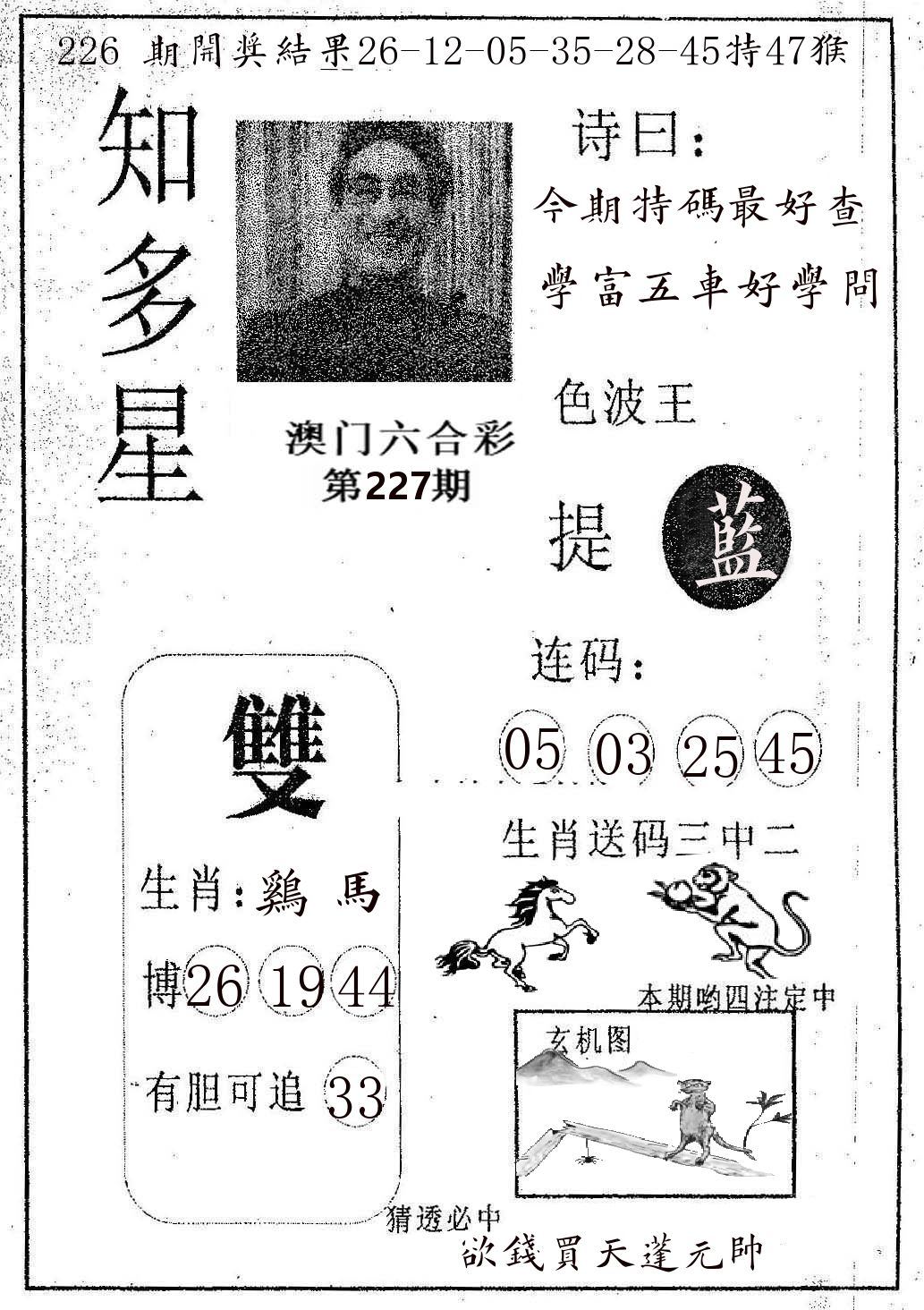 知多星 第227期