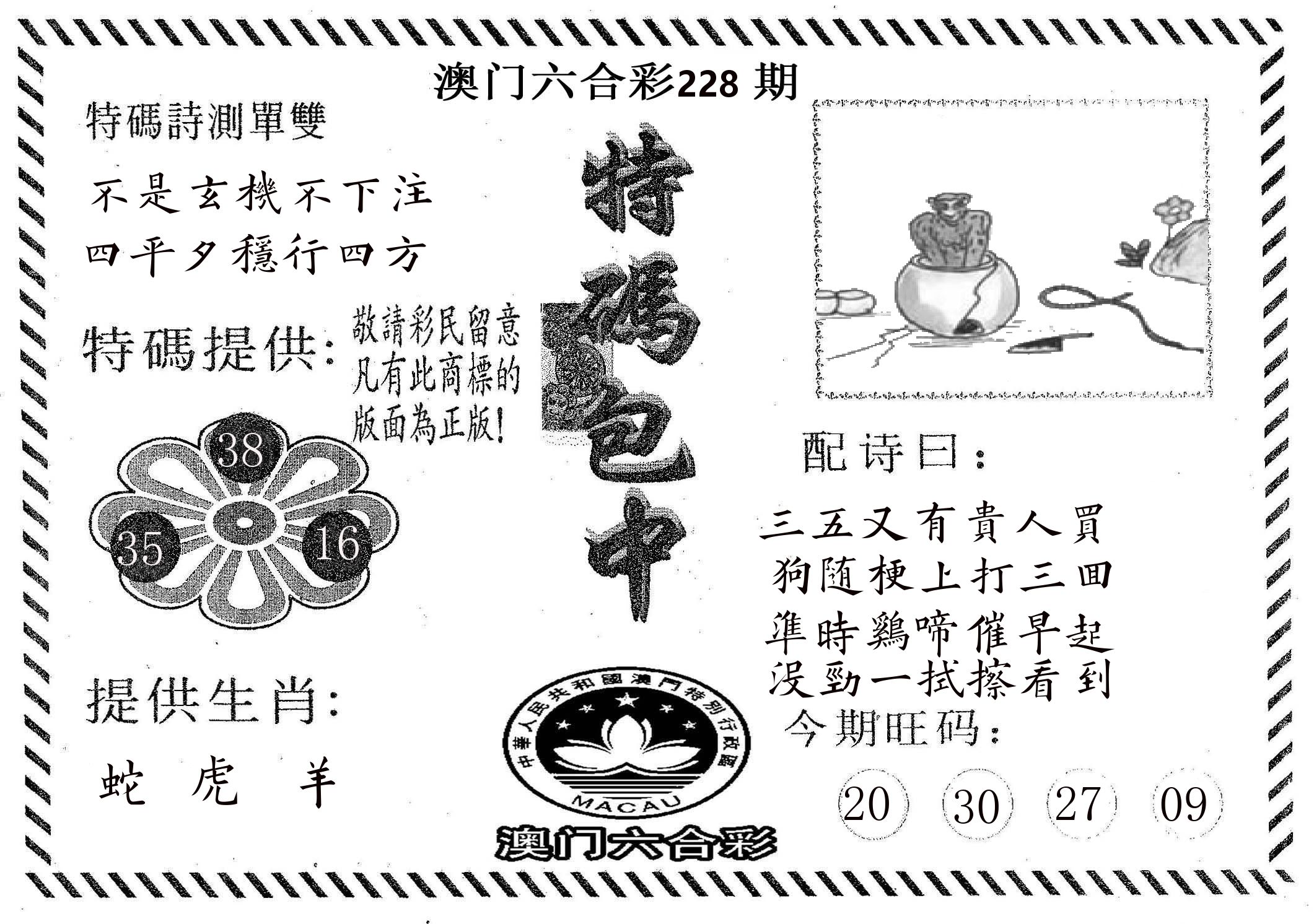 特码包中 第228期
