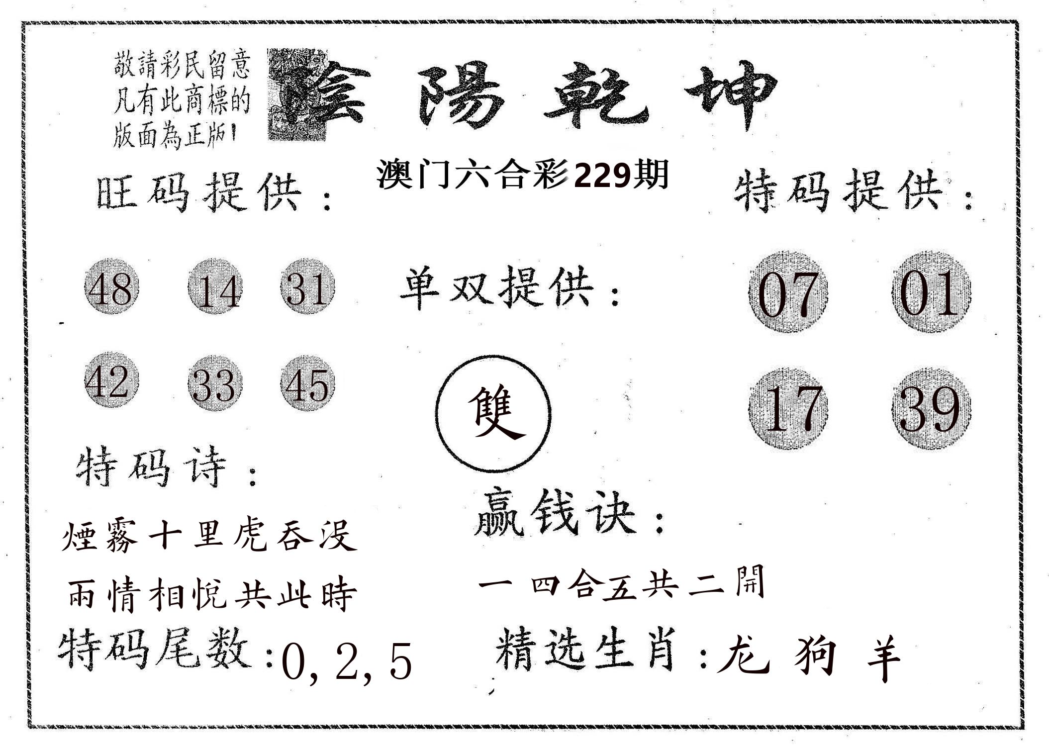 阴阳乾坤 第229期