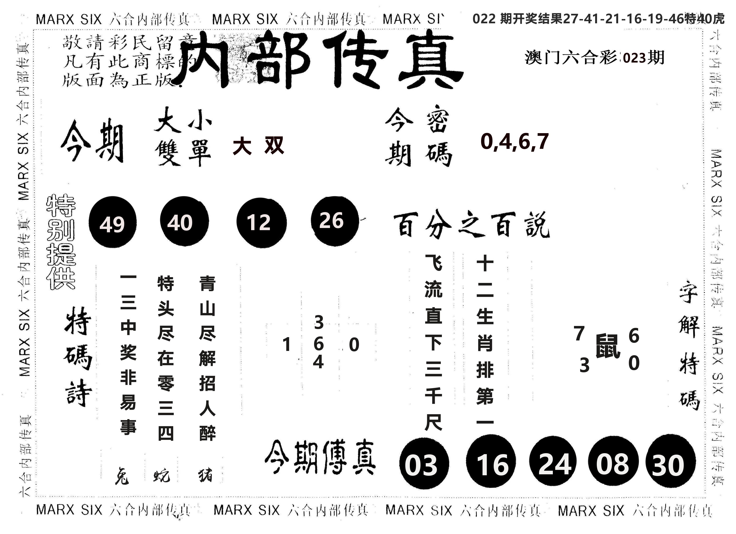 另版内部传真 第23期