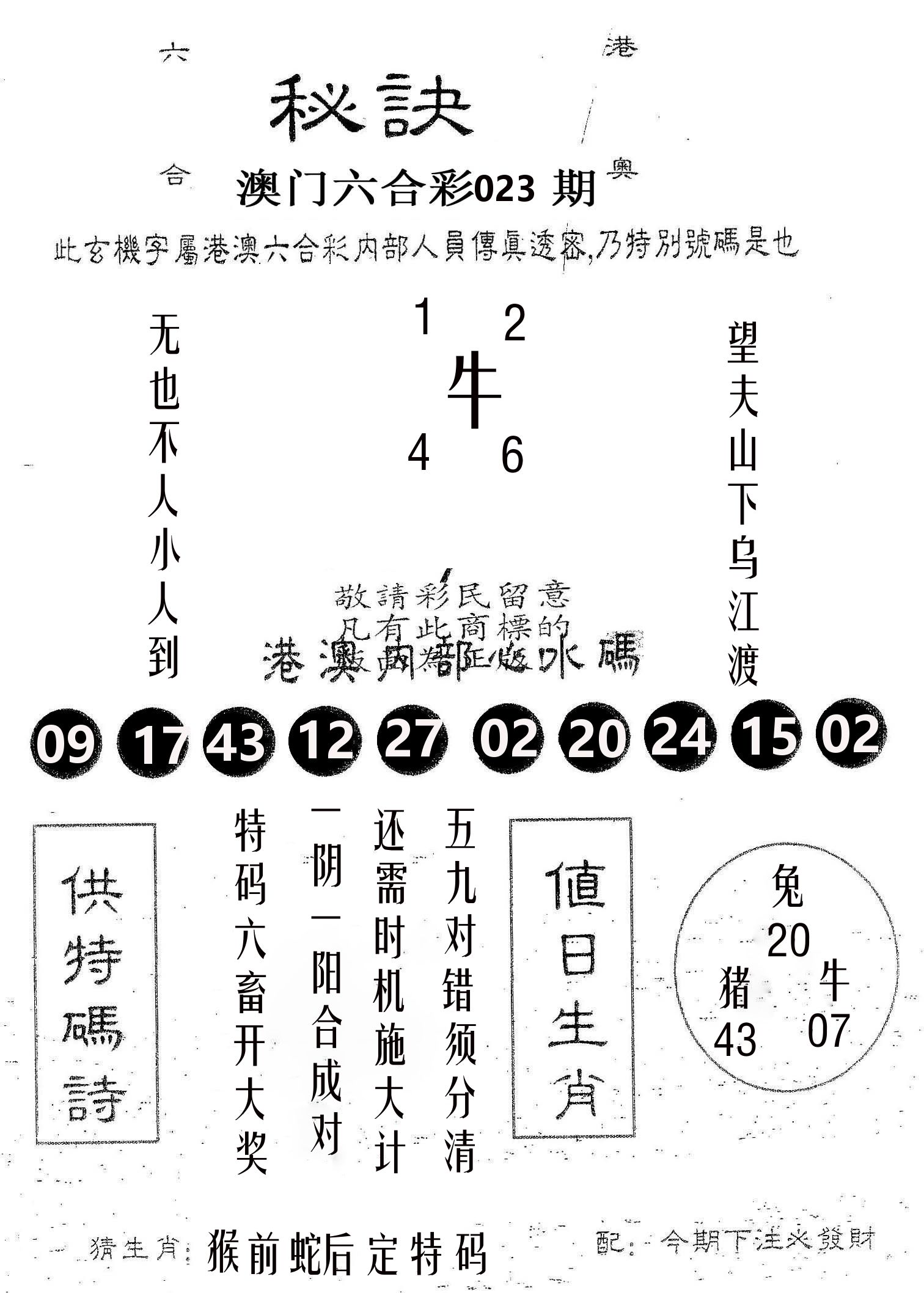 秘决 第23期
