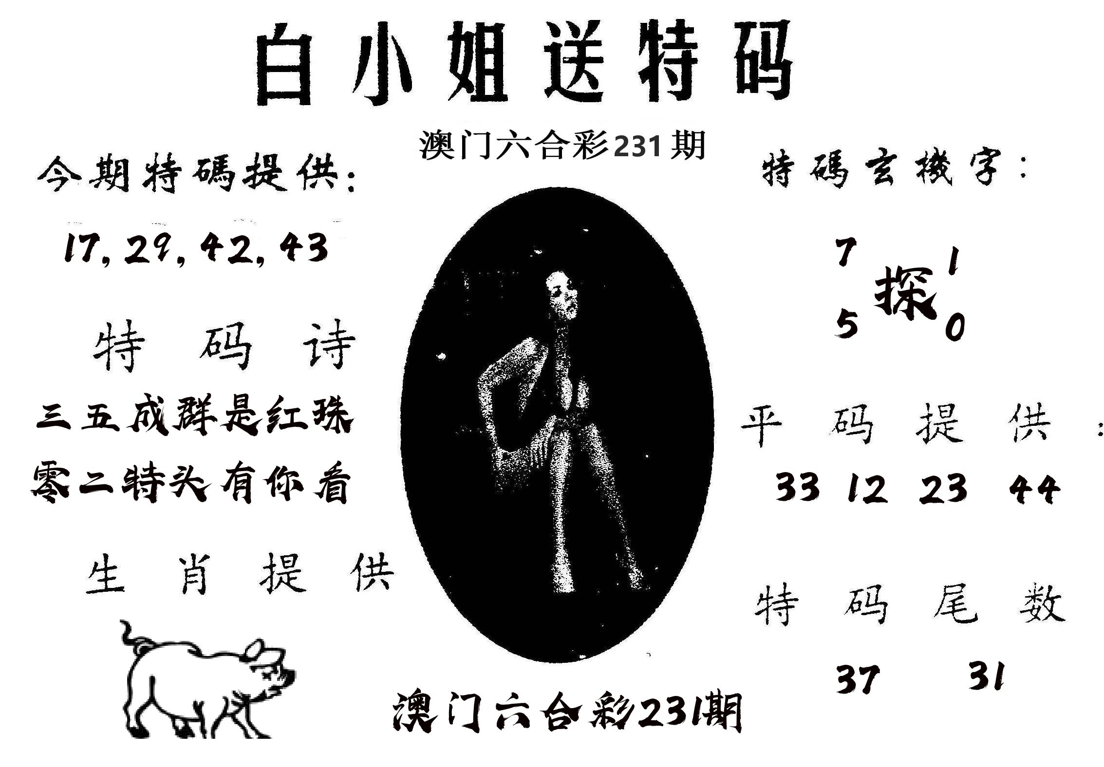 白姐送特 第231期