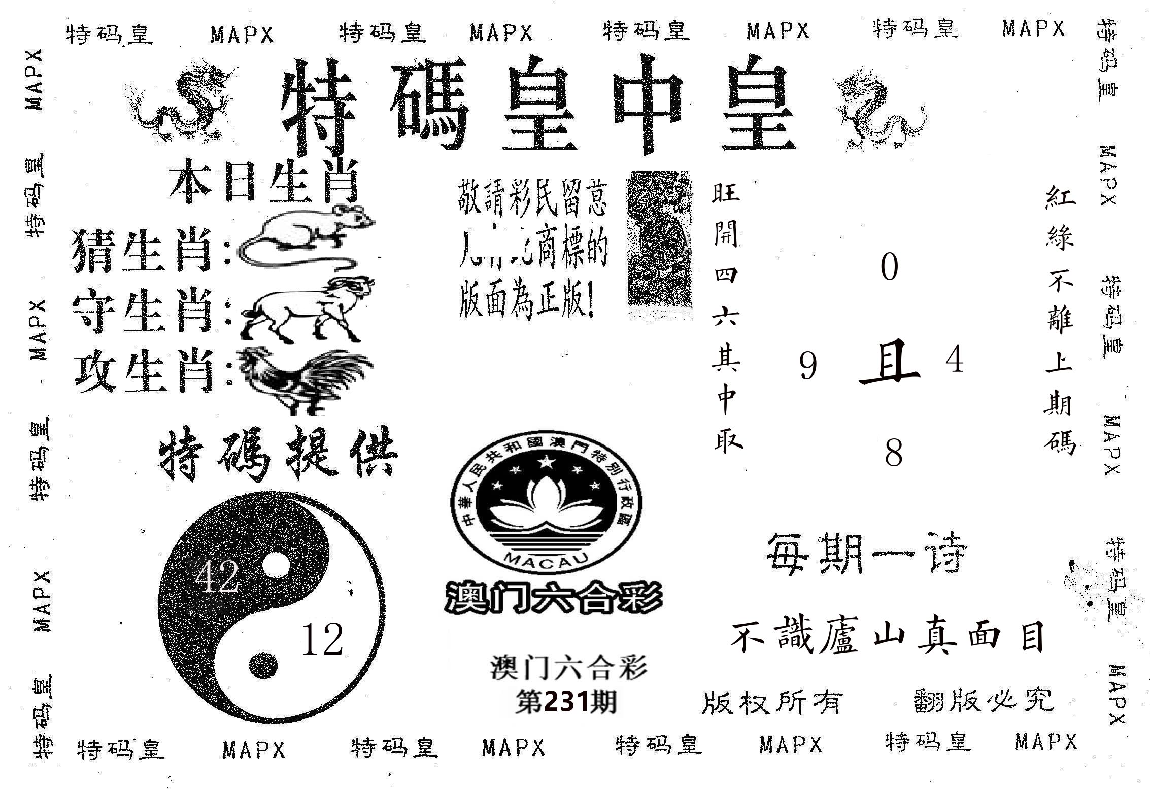 皇中皇B 第231期
