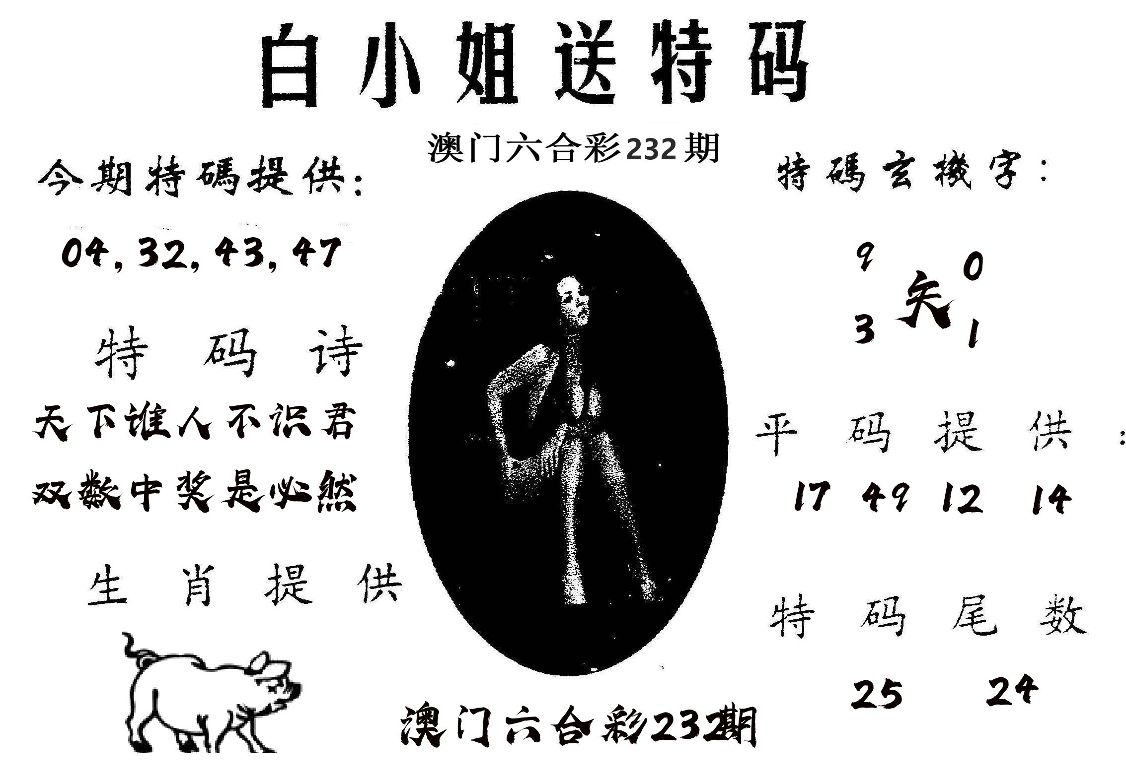 白姐送特 第232期