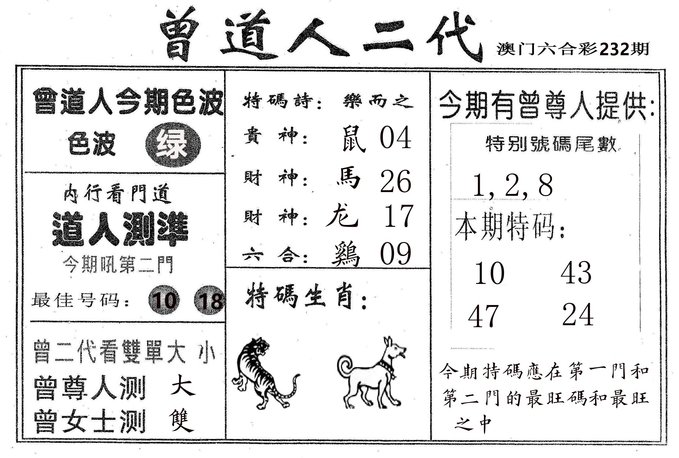 曾二代 第232期