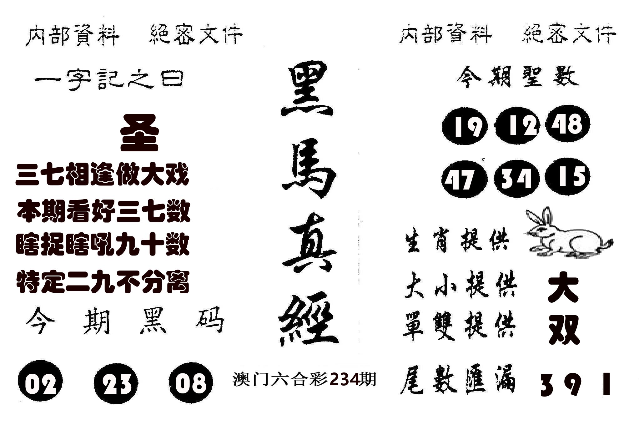 黑马真经 第234期