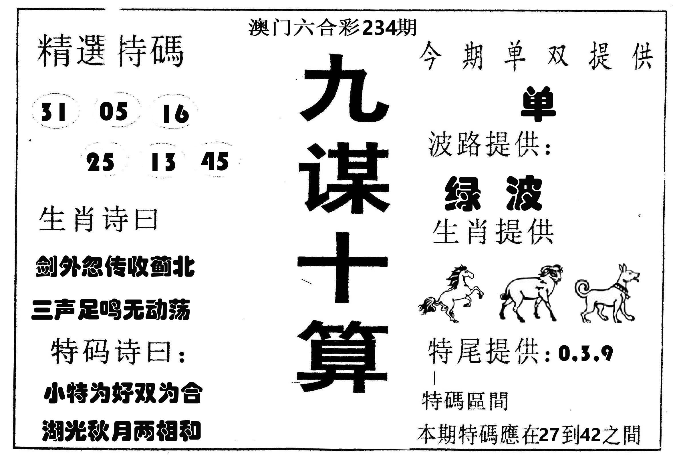 九谋十算 第234期