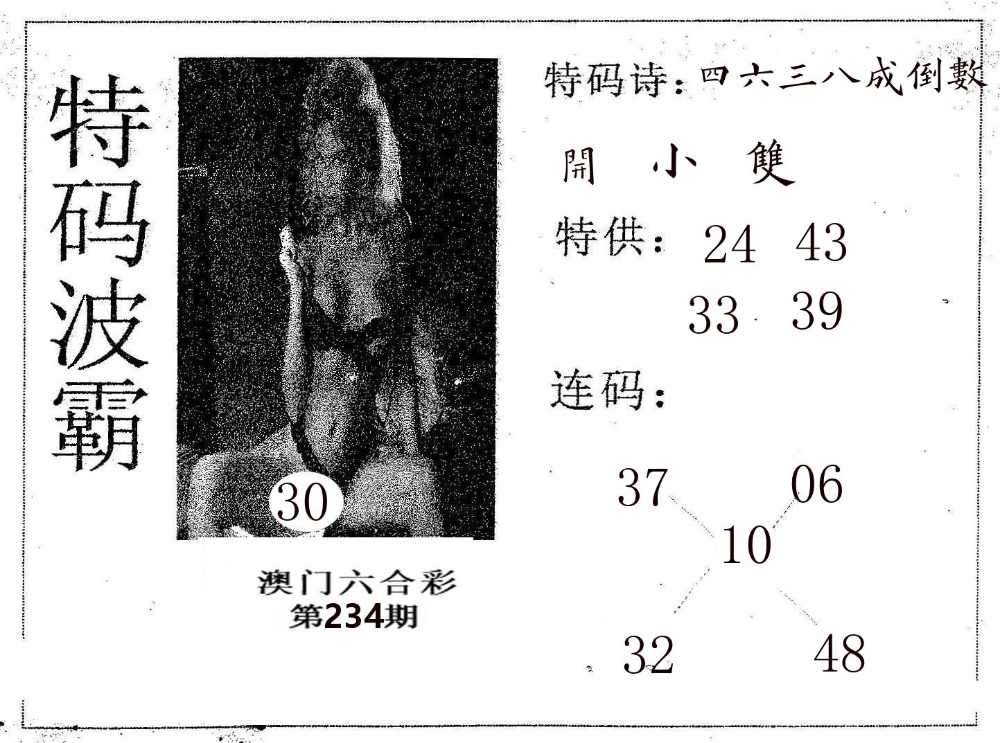 特码波霸 第234期