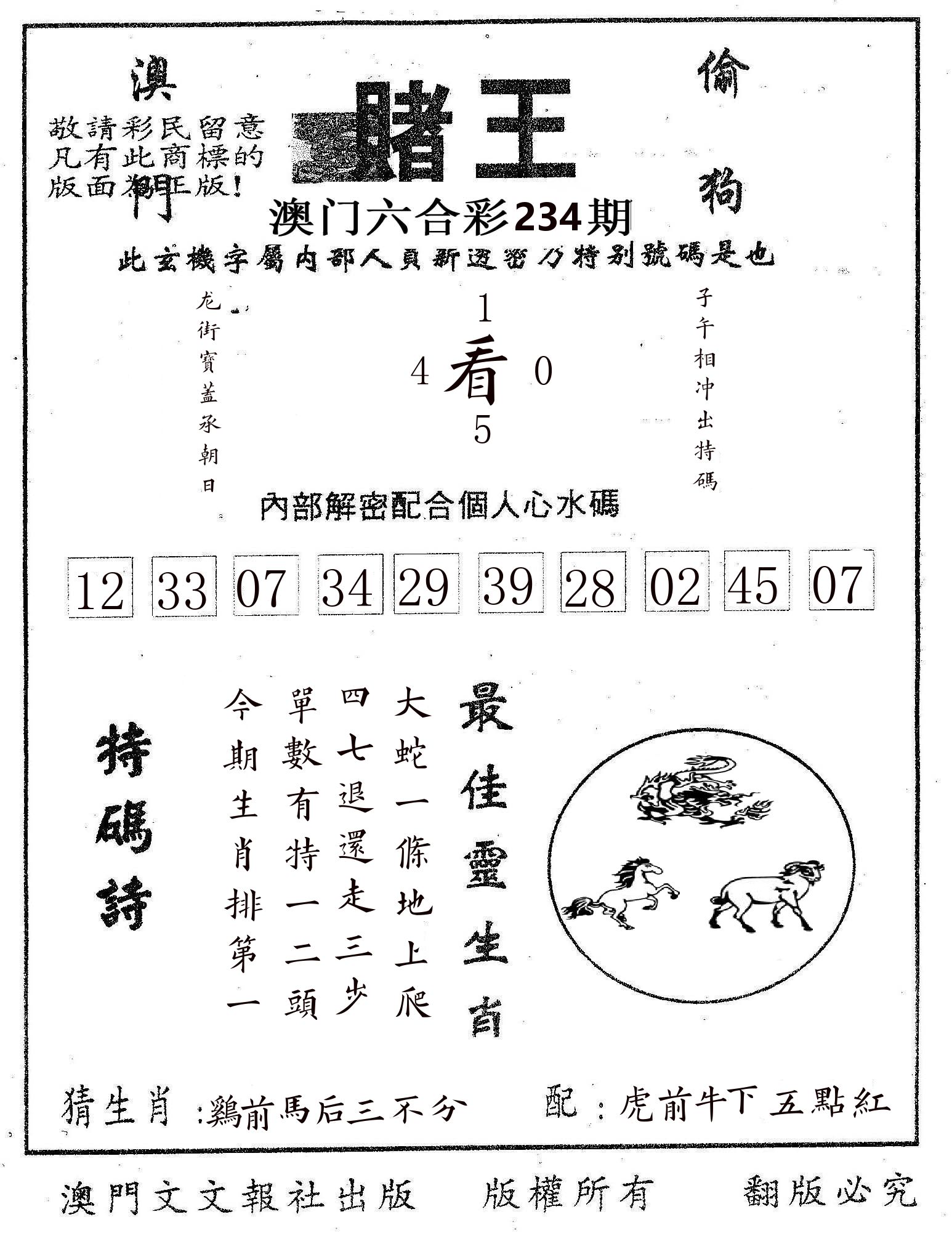 赌王 第234期