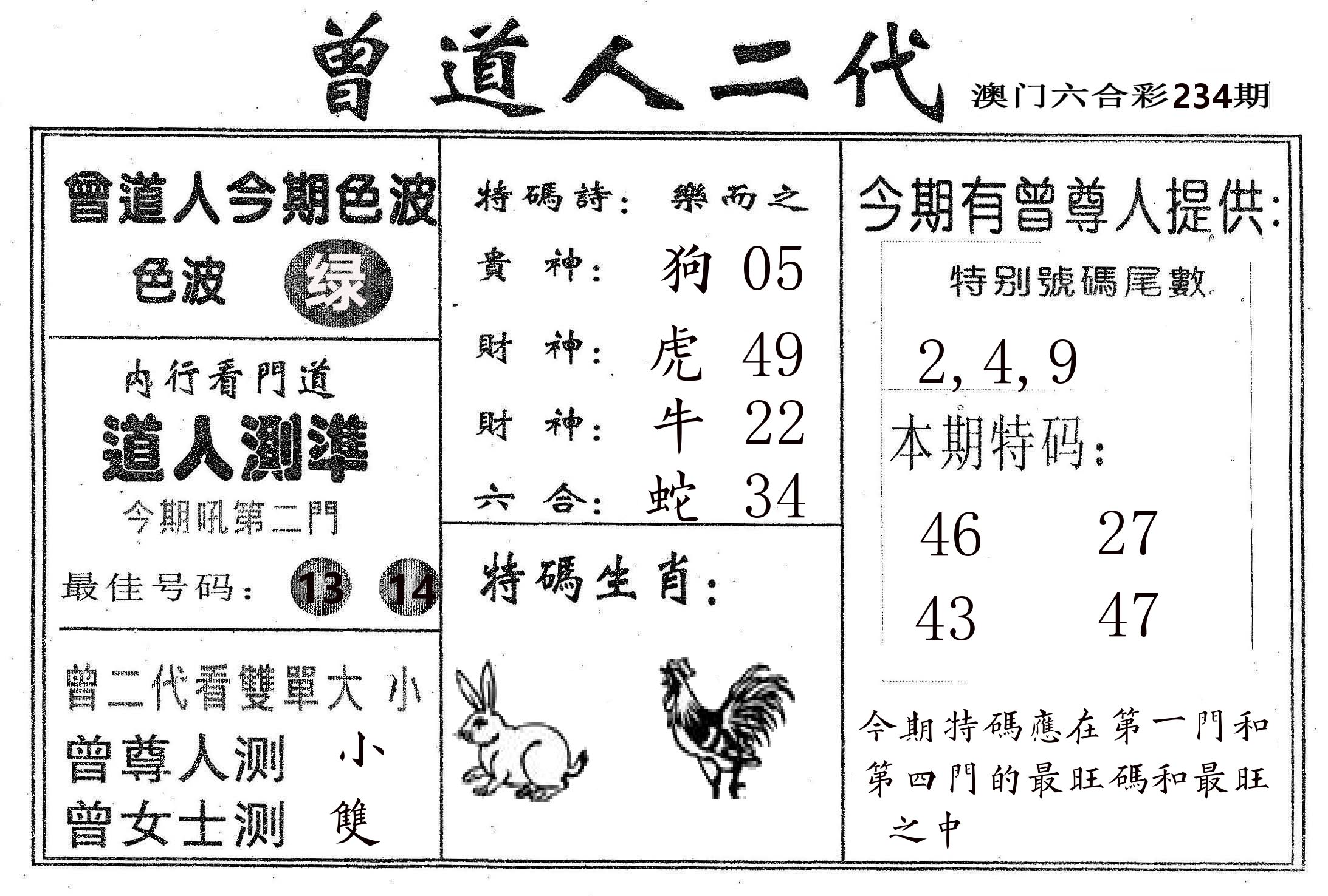 曾二代 第234期