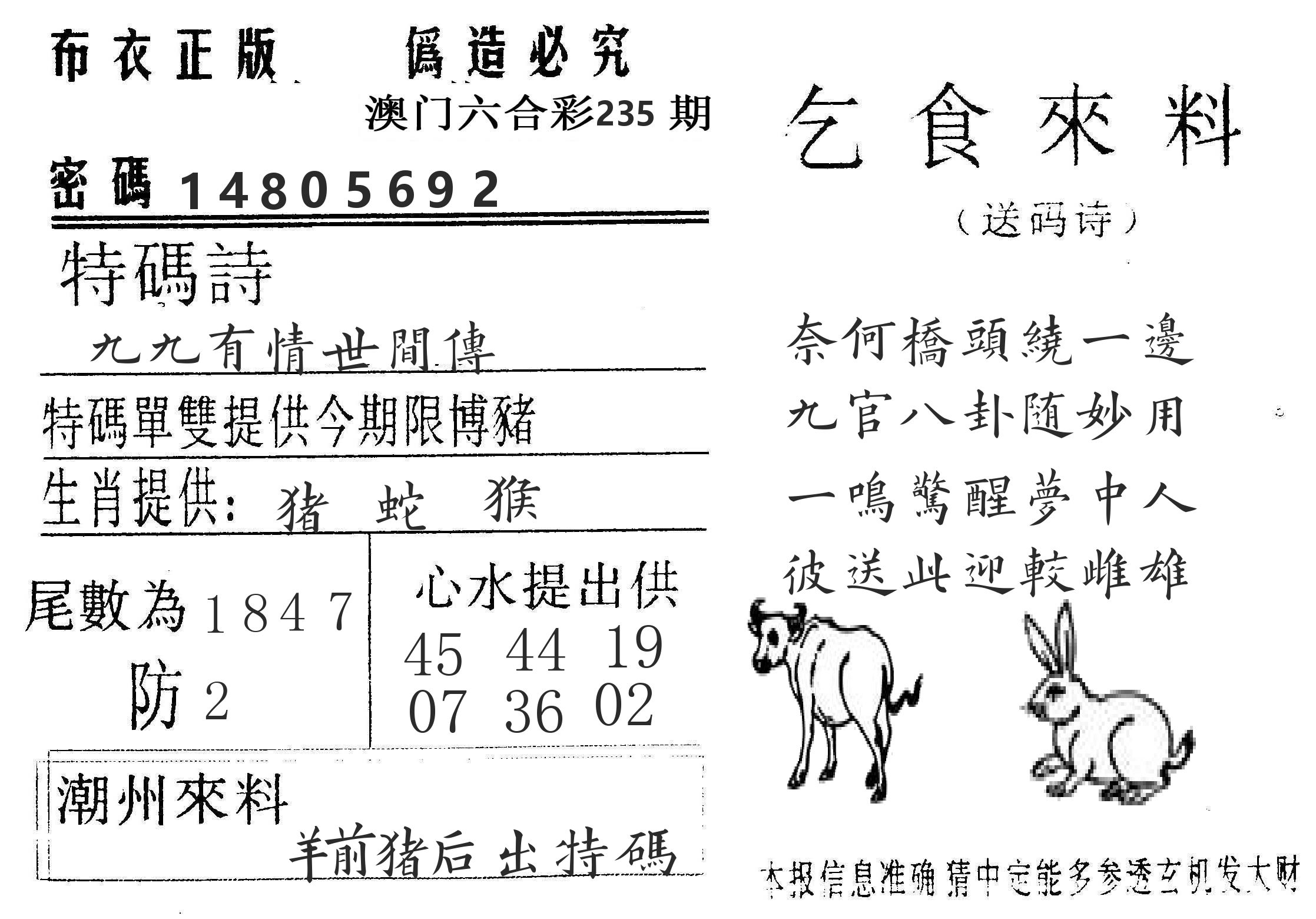 千禧码王 第235期