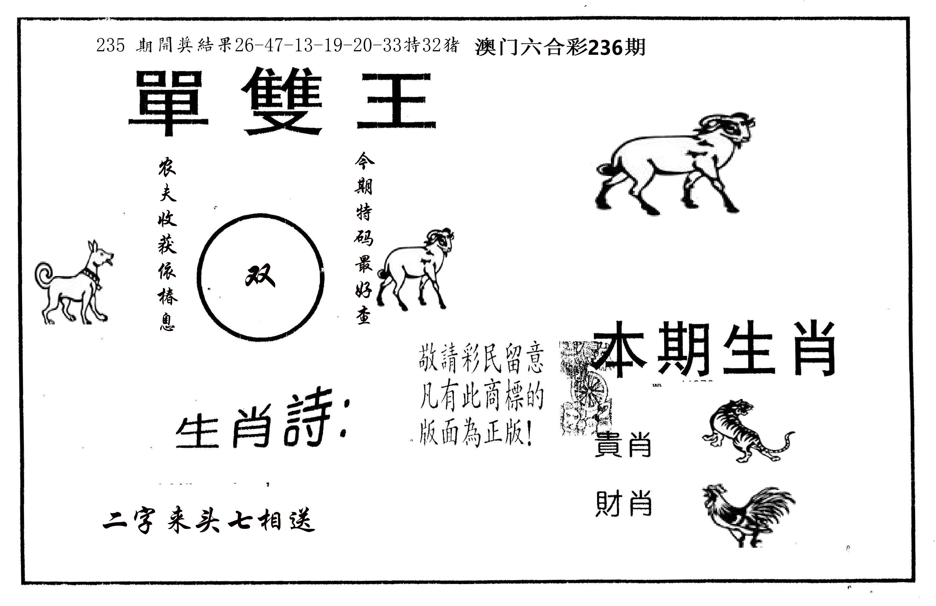 单双王A 第236期