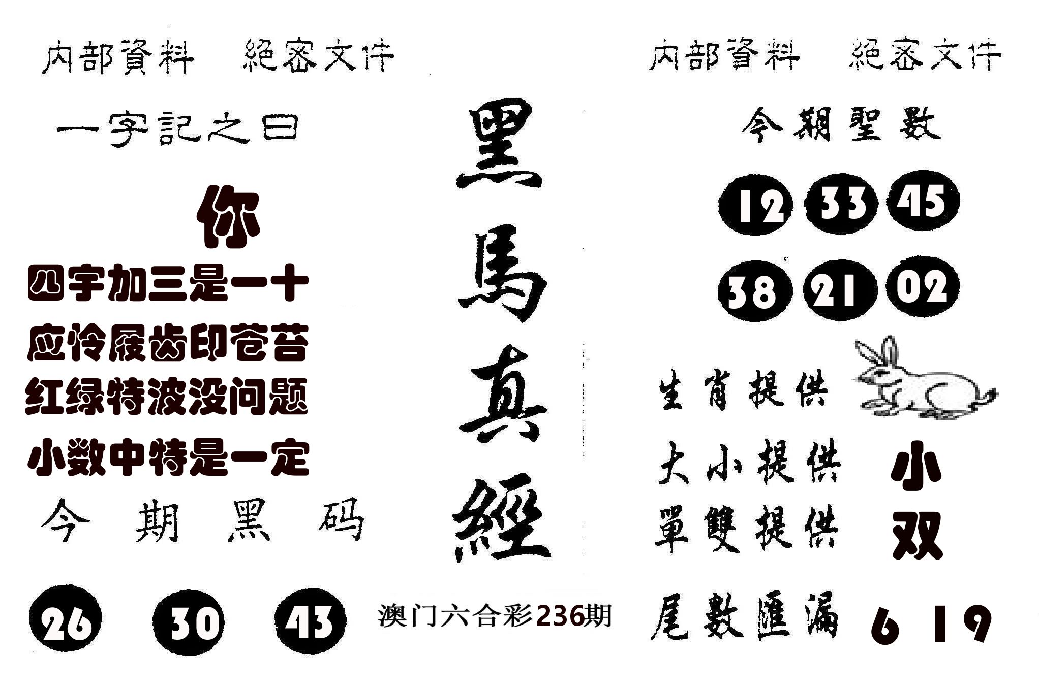 黑马真经 第236期