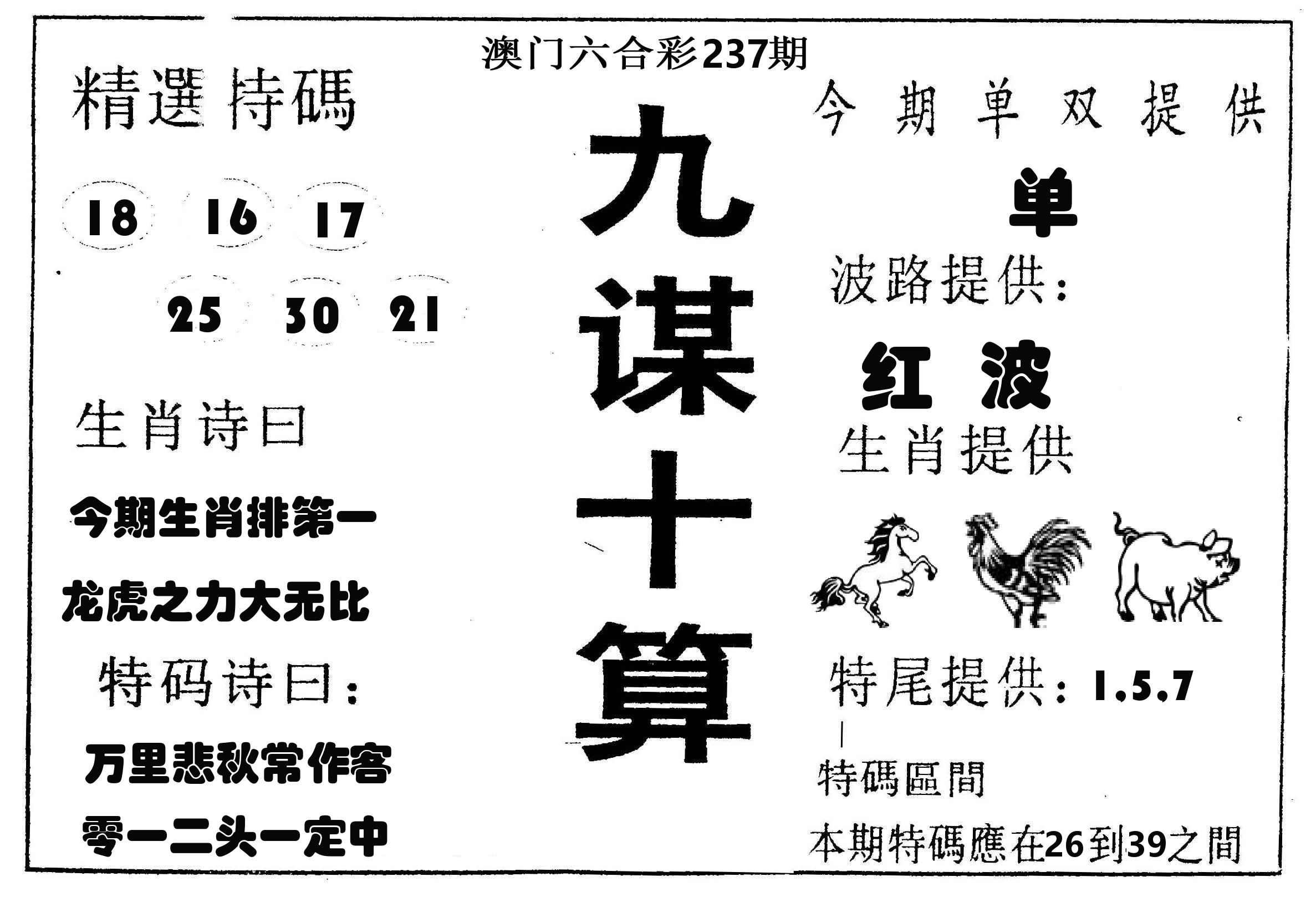 九谋十算 第237期