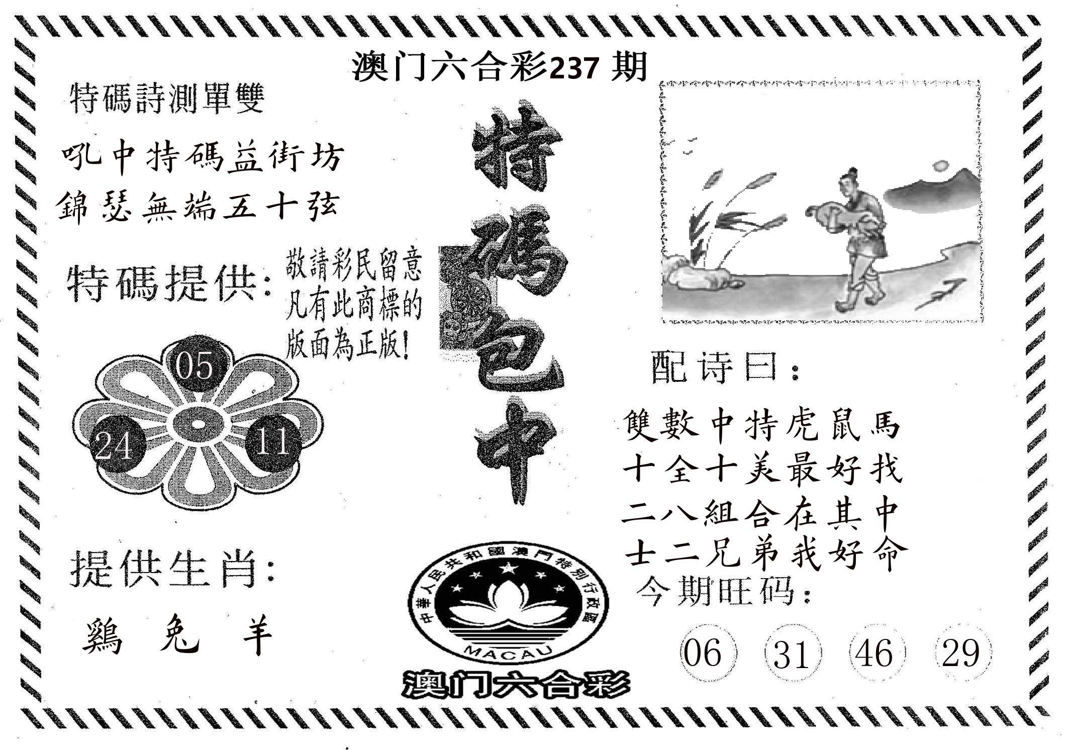 特码包中 第237期