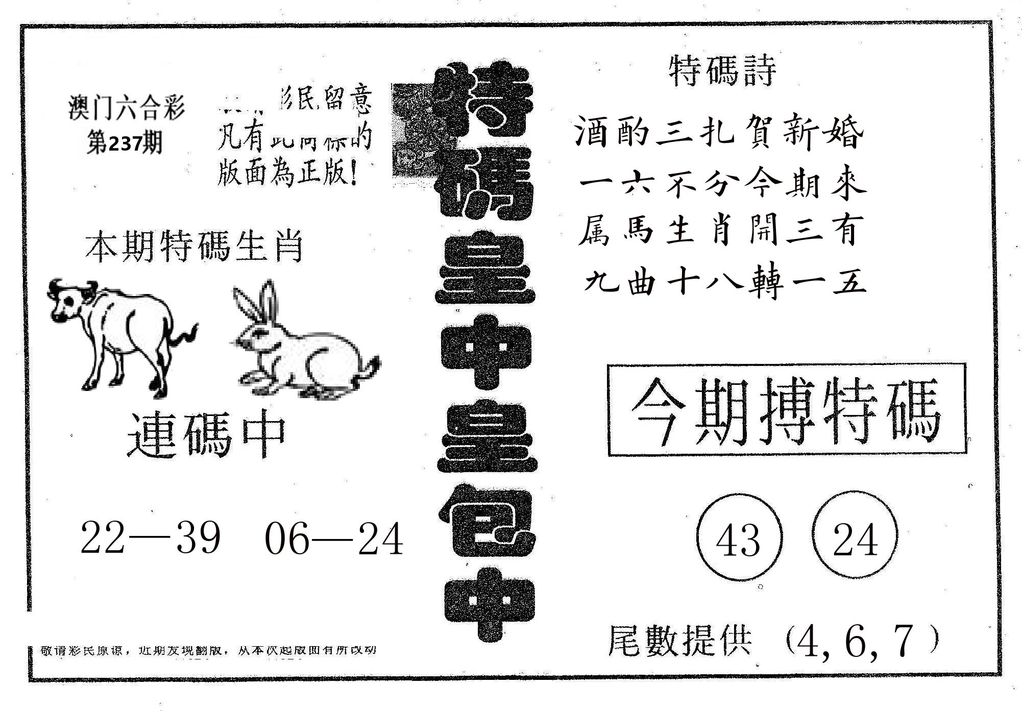 皇中皇A 第237期