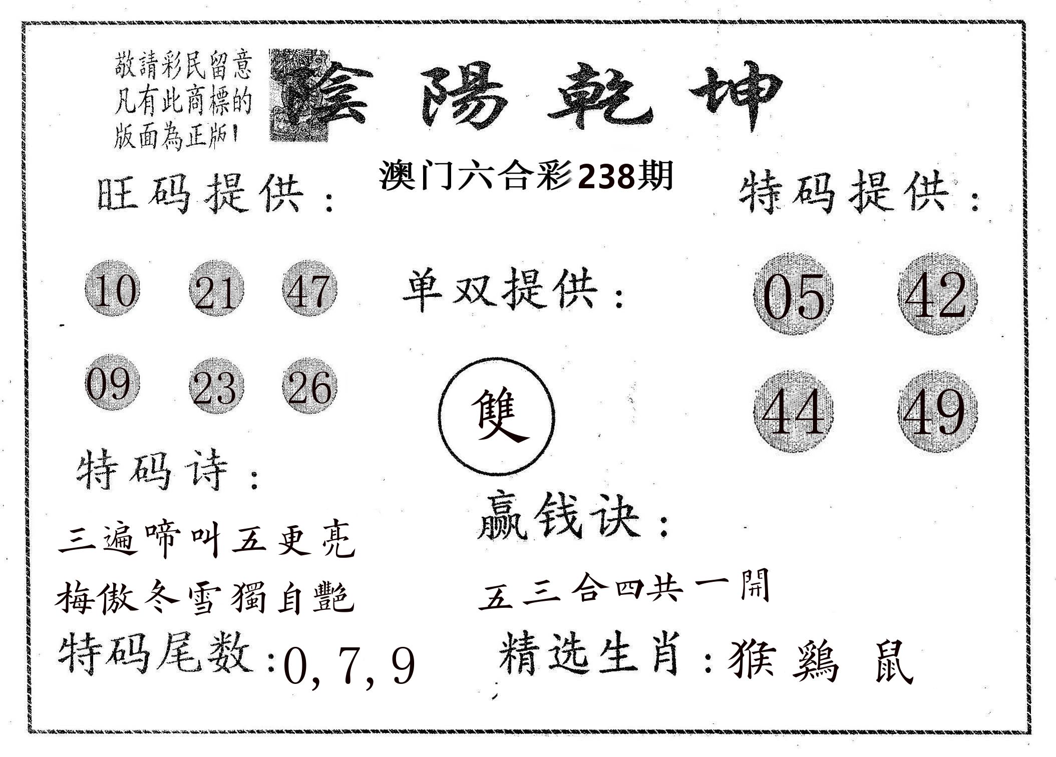 阴阳乾坤 第238期