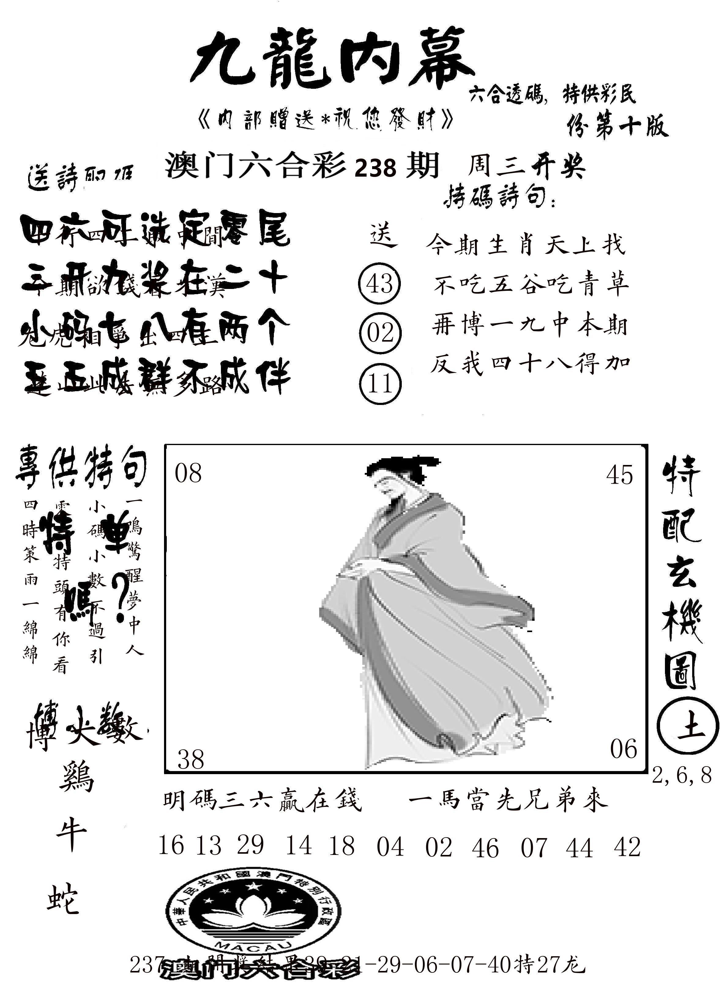 澳门传真2 第238期