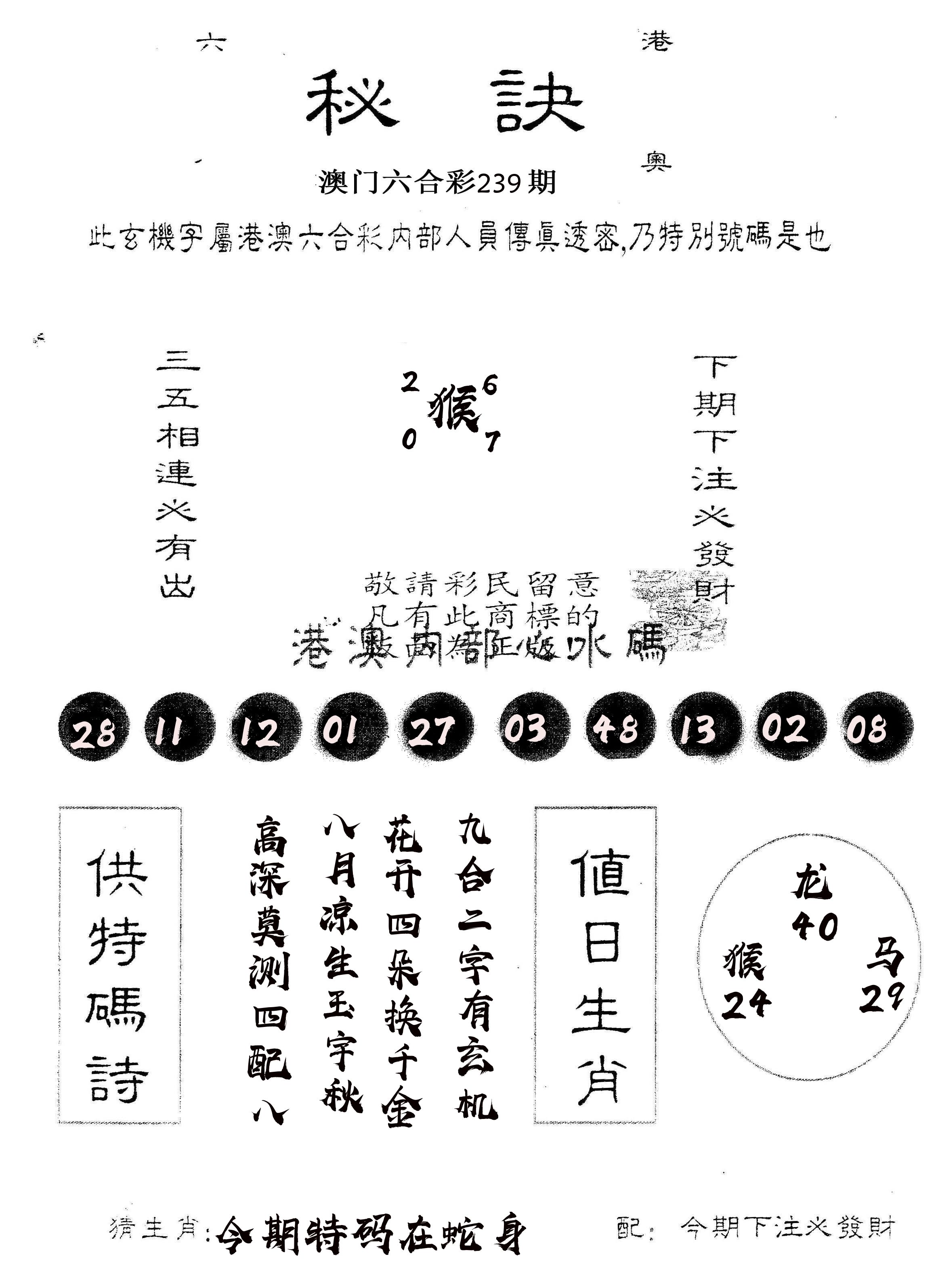 另版秘诀 第239期