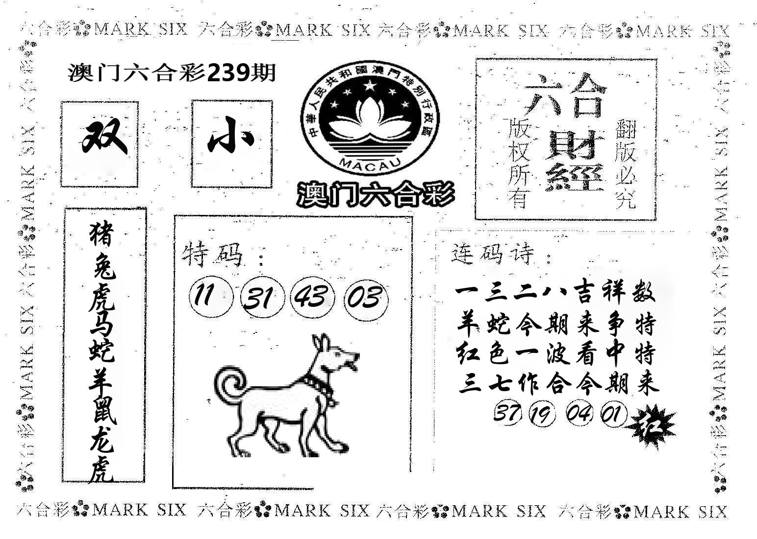 六合财经 第239期