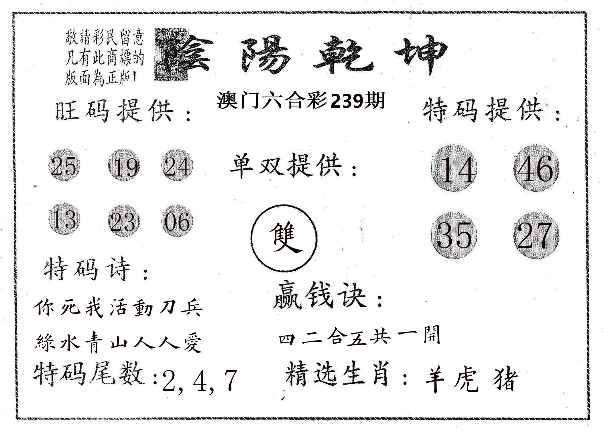 阴阳乾坤 第239期