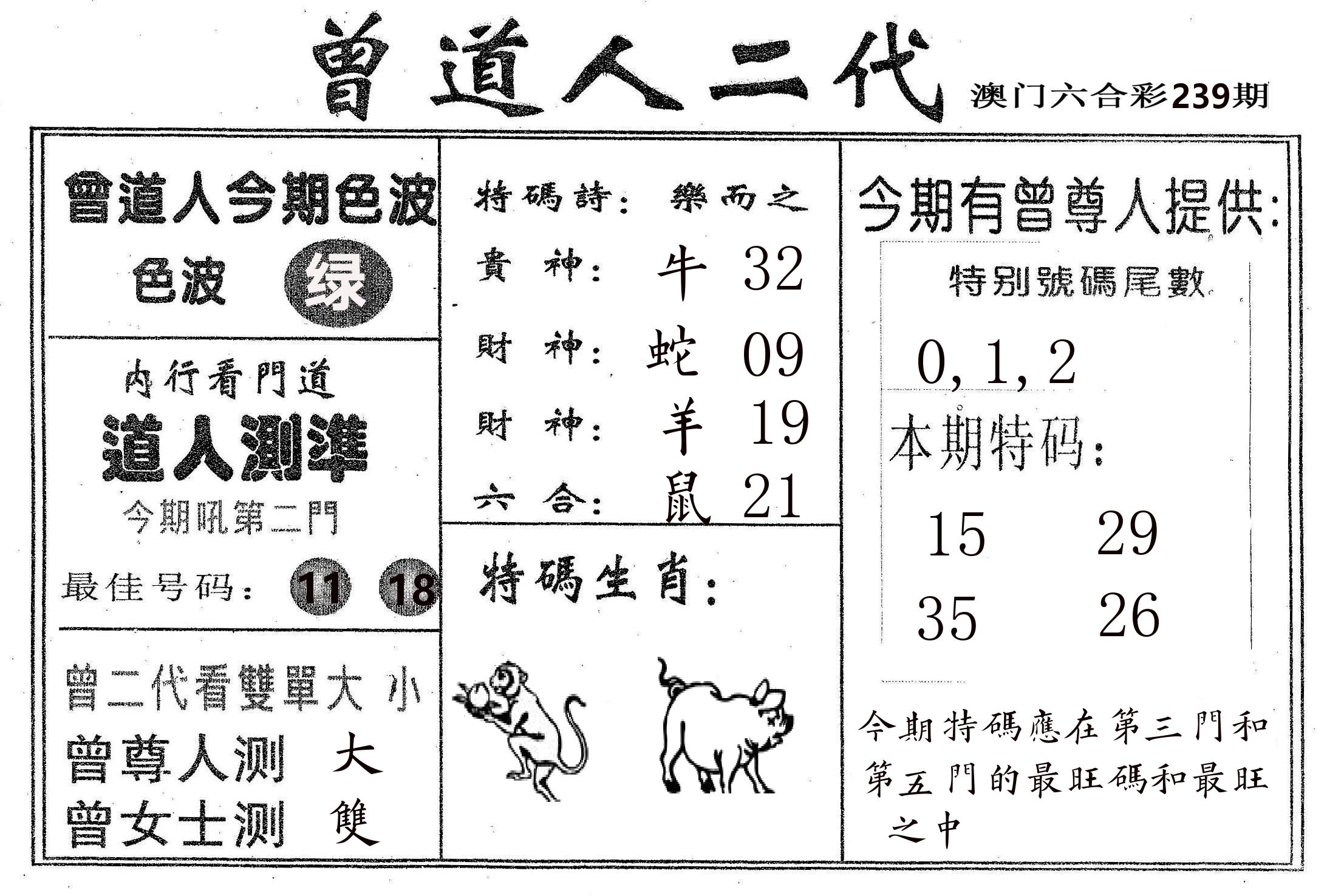 曾二代 第239期